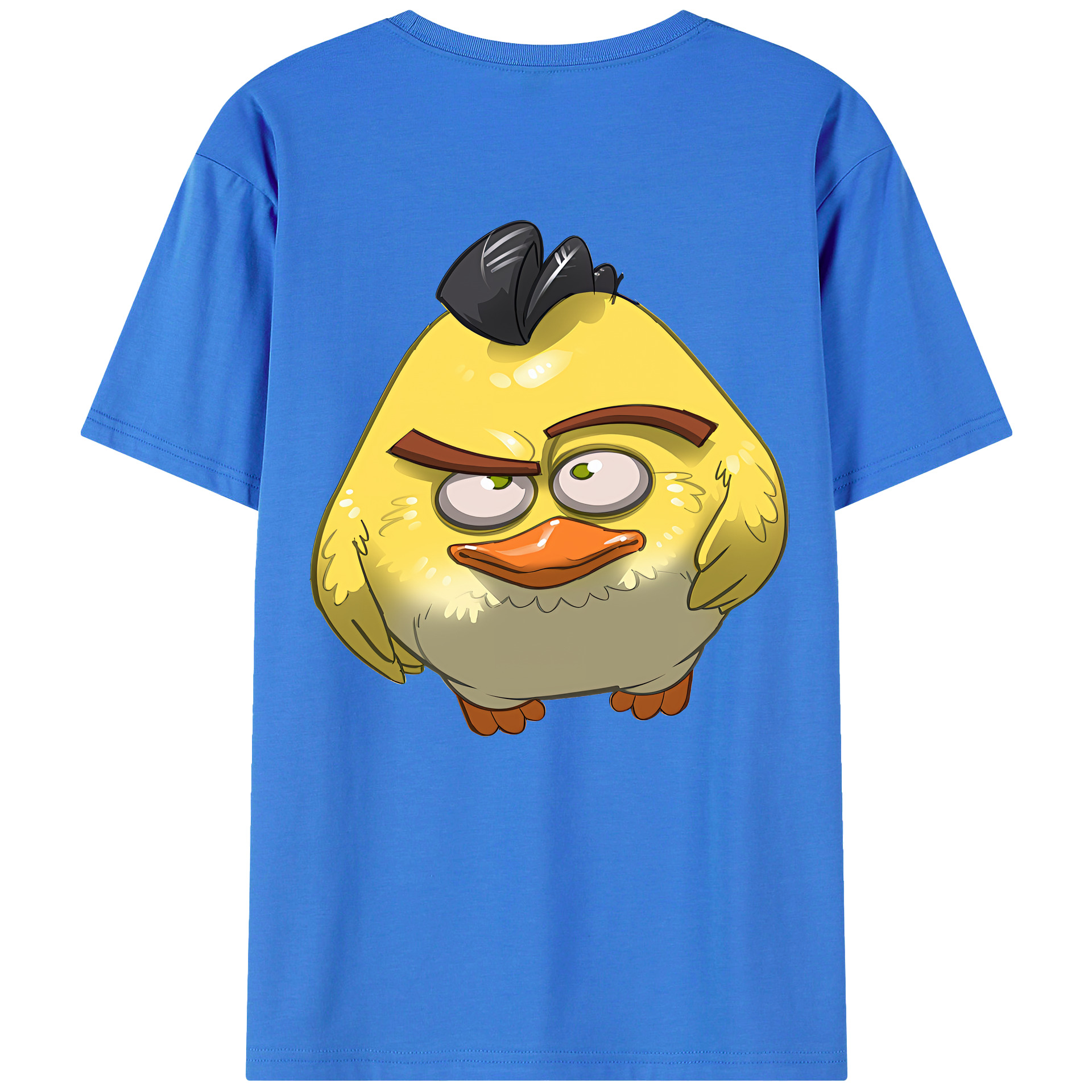 （画像用） Angry Birds アングリーバード 綿100％ メンズ半袖Tシャツ（バックプリント） 通気性