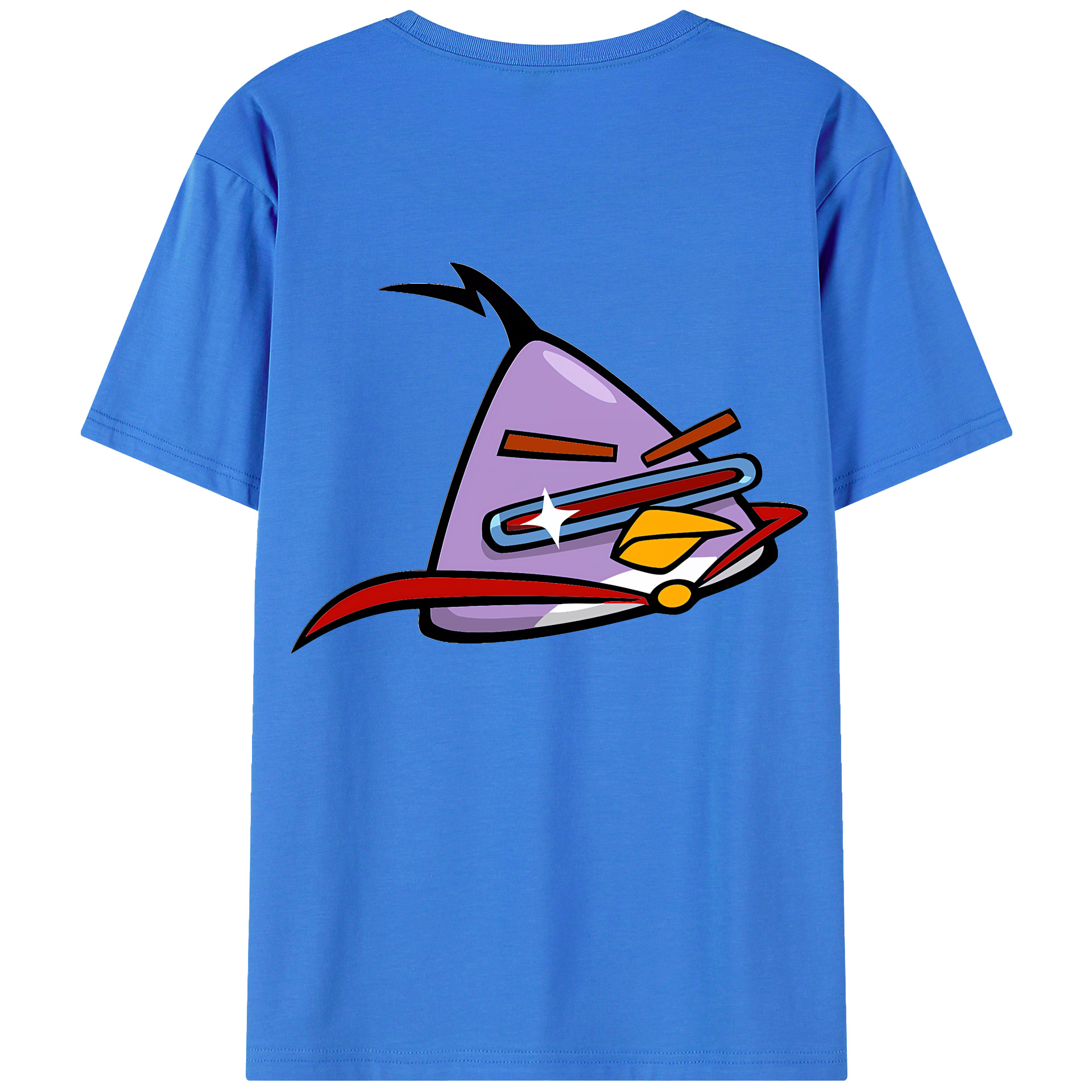 （画像用） Angry Birds アングリーバード 綿100％ メンズ半袖Tシャツ（バックプリント） 通気性