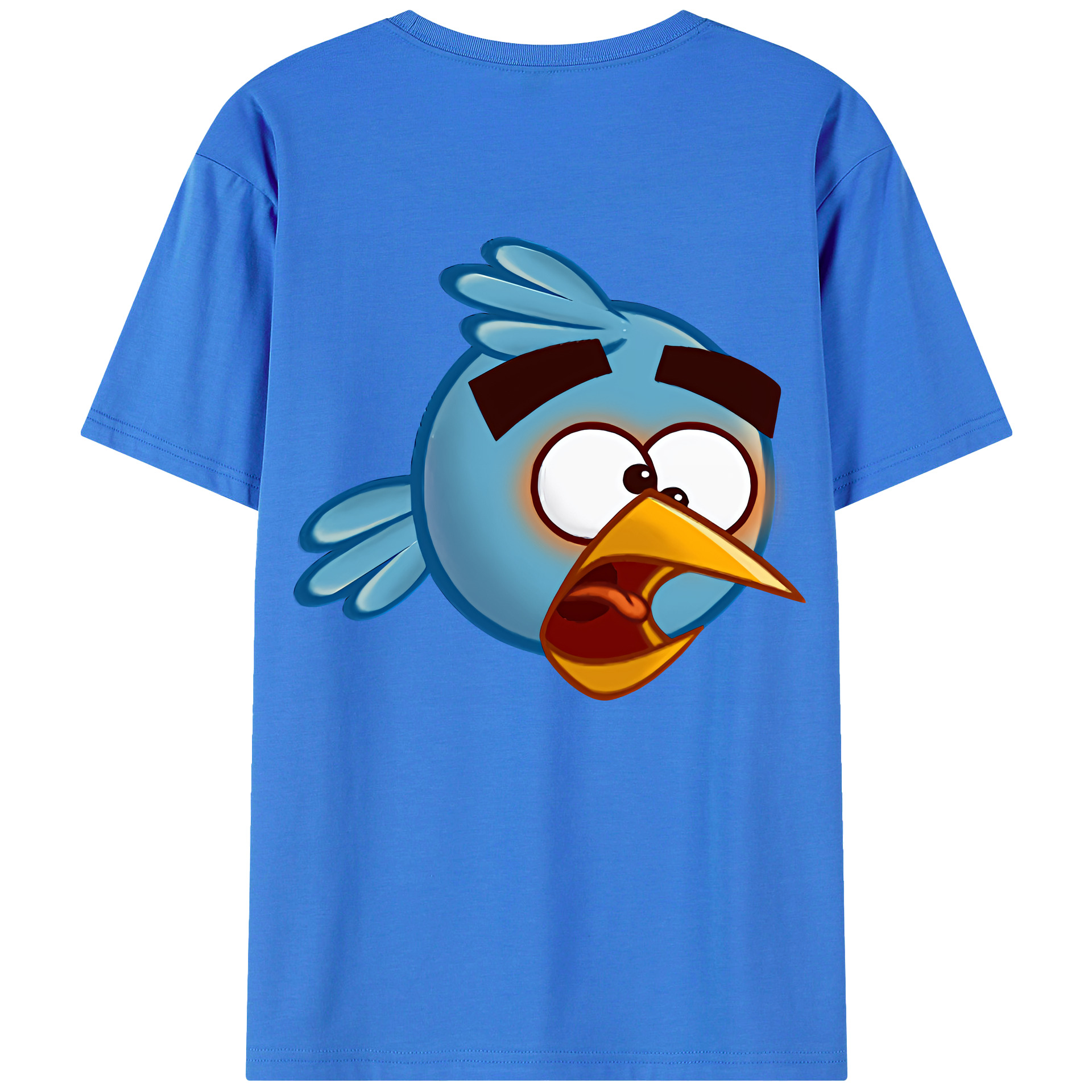 （画像用） Angry Birds アングリーバード 綿100％ メンズ半袖Tシャツ（バックプリント） 通気性