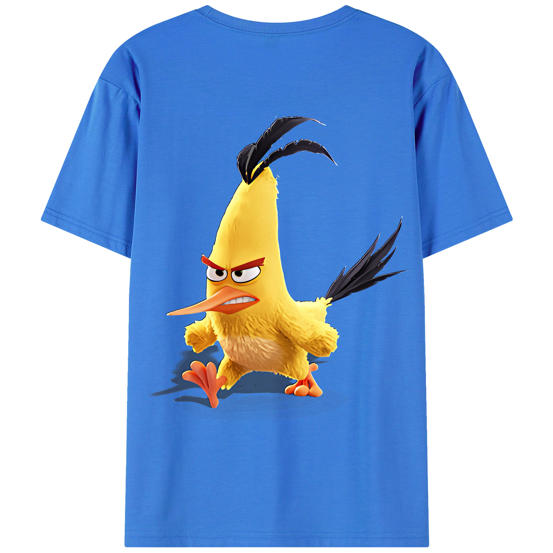 （画像用） Angry Birds アングリーバード 綿100％ メンズ半袖Tシャツ（バックプリント） 通気性