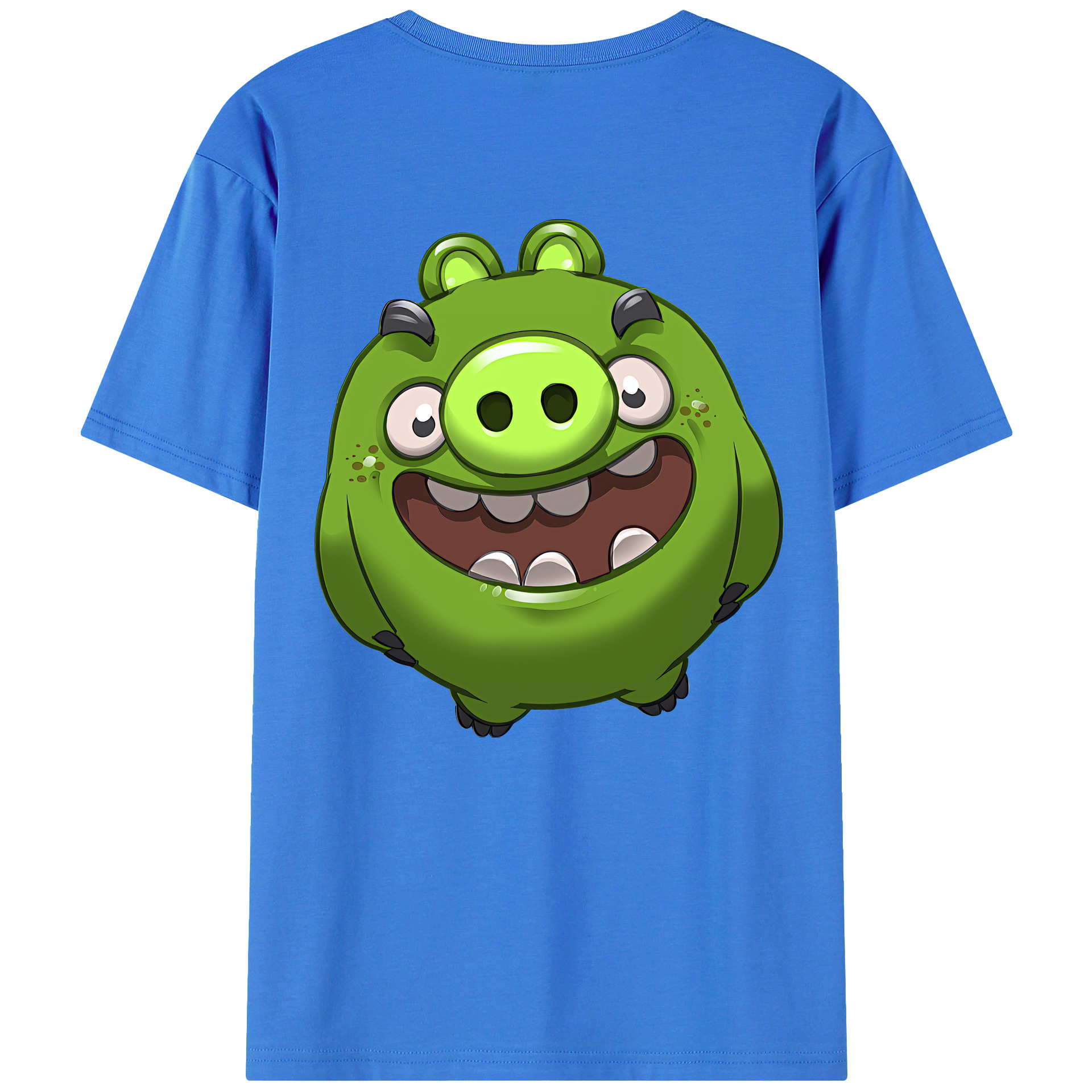 （画像用） Angry Birds アングリーバード 綿100％ メンズ半袖Tシャツ（バックプリント） 通気性