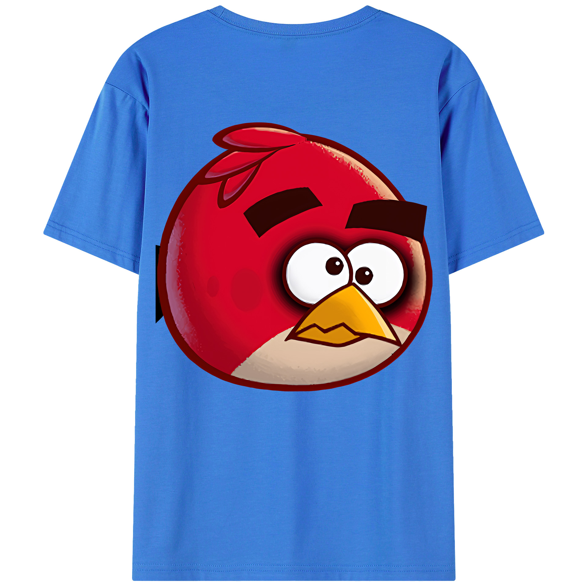 （画像用） Angry Birds アングリーバード 綿100％ メンズ半袖Tシャツ（バックプリント） 通気性