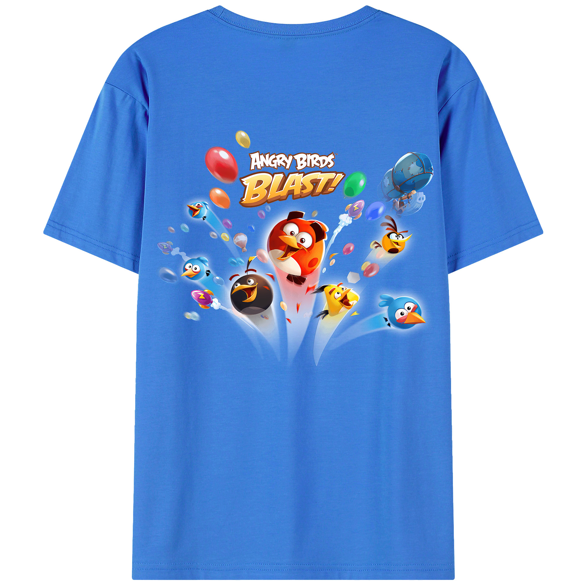（画像用） Angry Birds アングリーバード 綿100％ メンズ半袖Tシャツ（バックプリント） 通気性