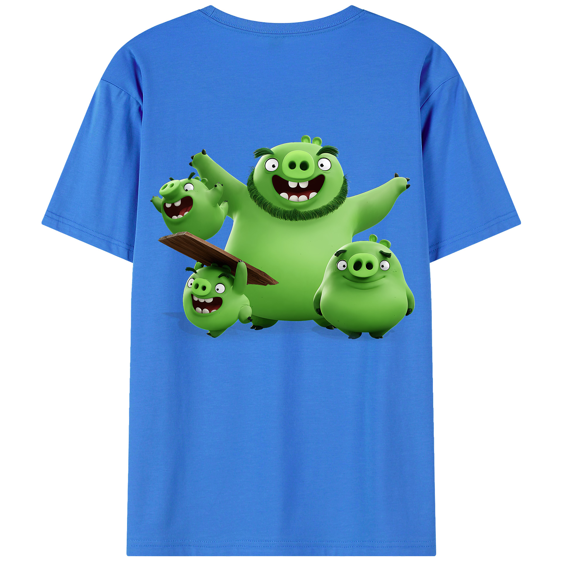 （画像用） Angry Birds アングリーバード 綿100％ メンズ半袖Tシャツ（バックプリント） 通気性