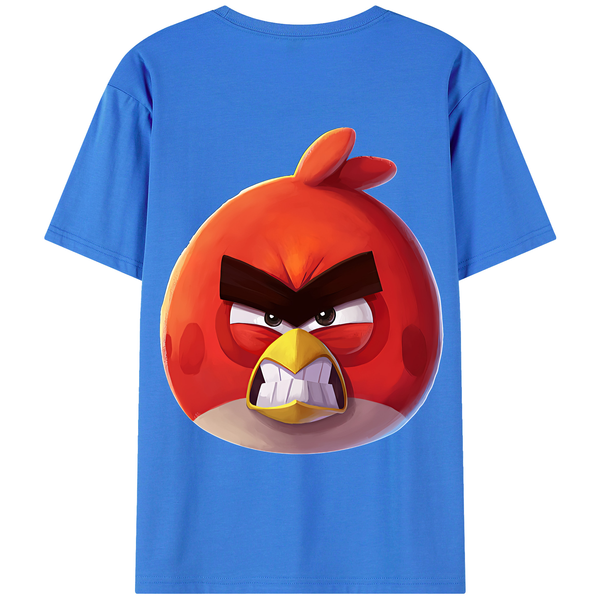 （画像用） Angry Birds アングリーバード 綿100％ メンズ半袖Tシャツ（バックプリント） 通気性