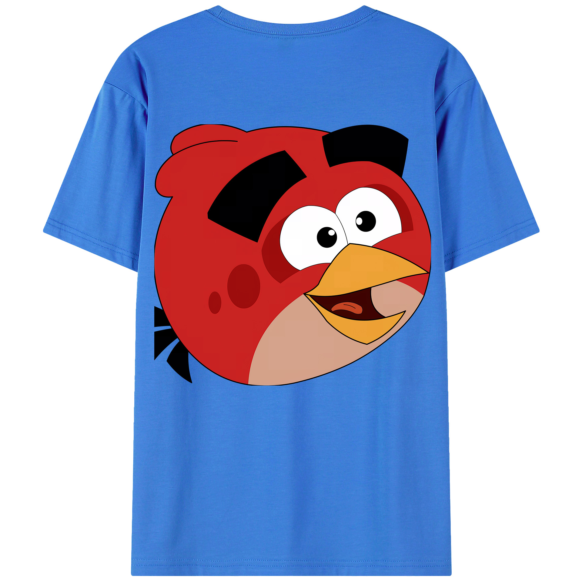 （画像用） Angry Birds アングリーバード 綿100％ メンズ半袖Tシャツ（バックプリント） 通気性