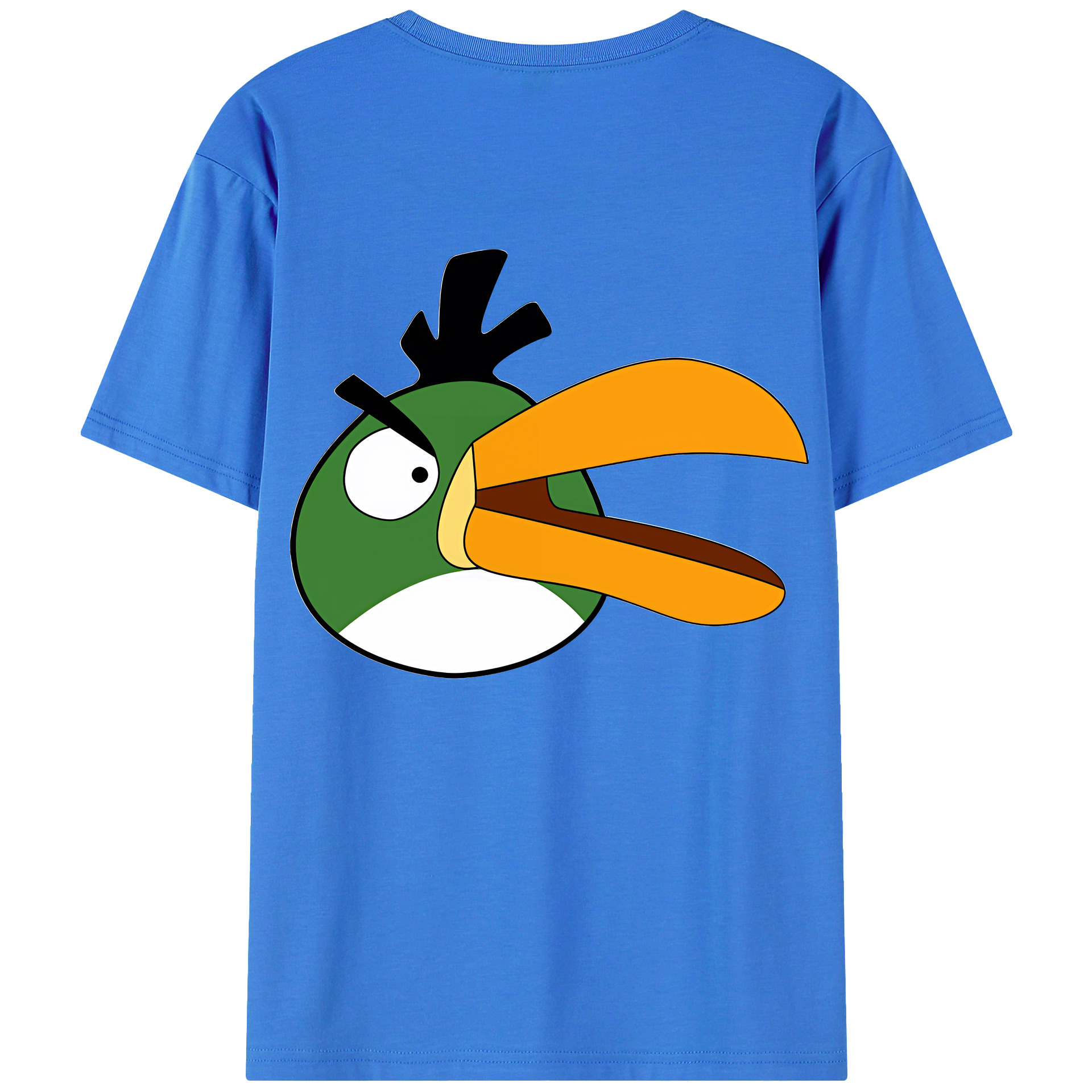 （画像用） Angry Birds アングリーバード 綿100％ メンズ半袖Tシャツ（バックプリント） 通気性