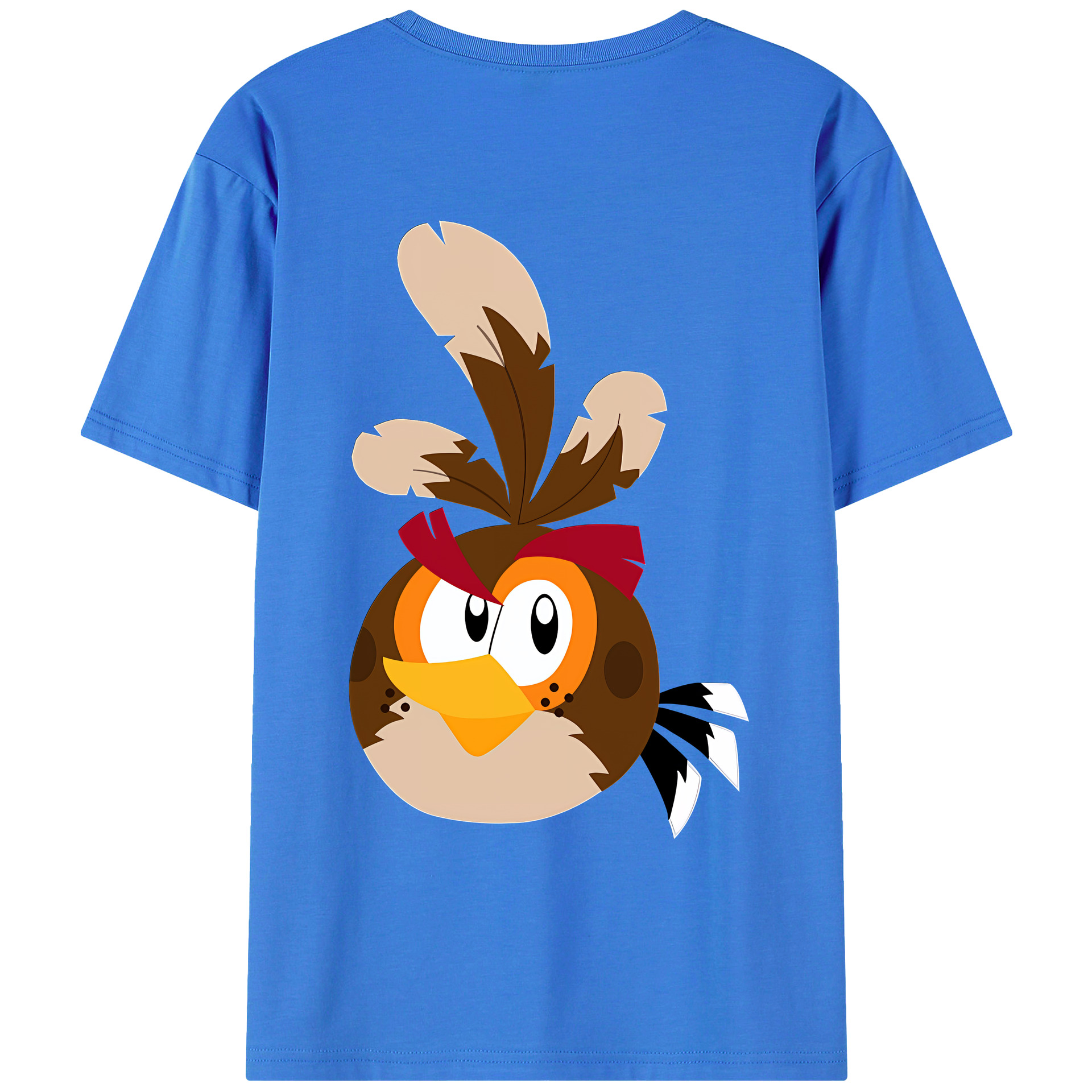 （画像用） Angry Birds アングリーバード 綿100％ メンズ半袖Tシャツ（バックプリント） 通気性