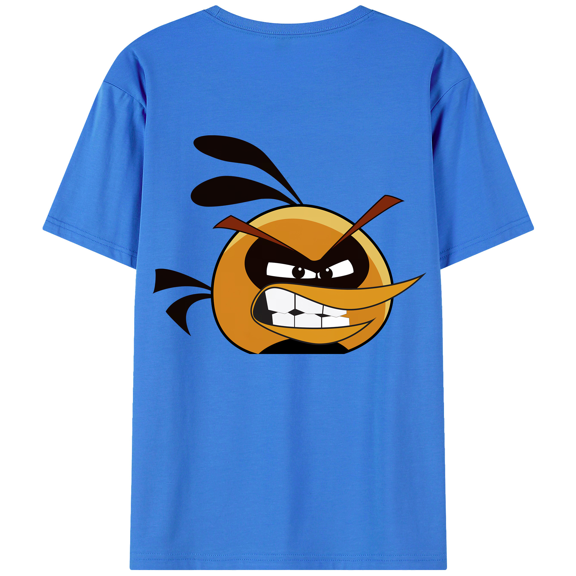 （画像用） Angry Birds アングリーバード 綿100％ メンズ半袖Tシャツ（バックプリント） 通気性
