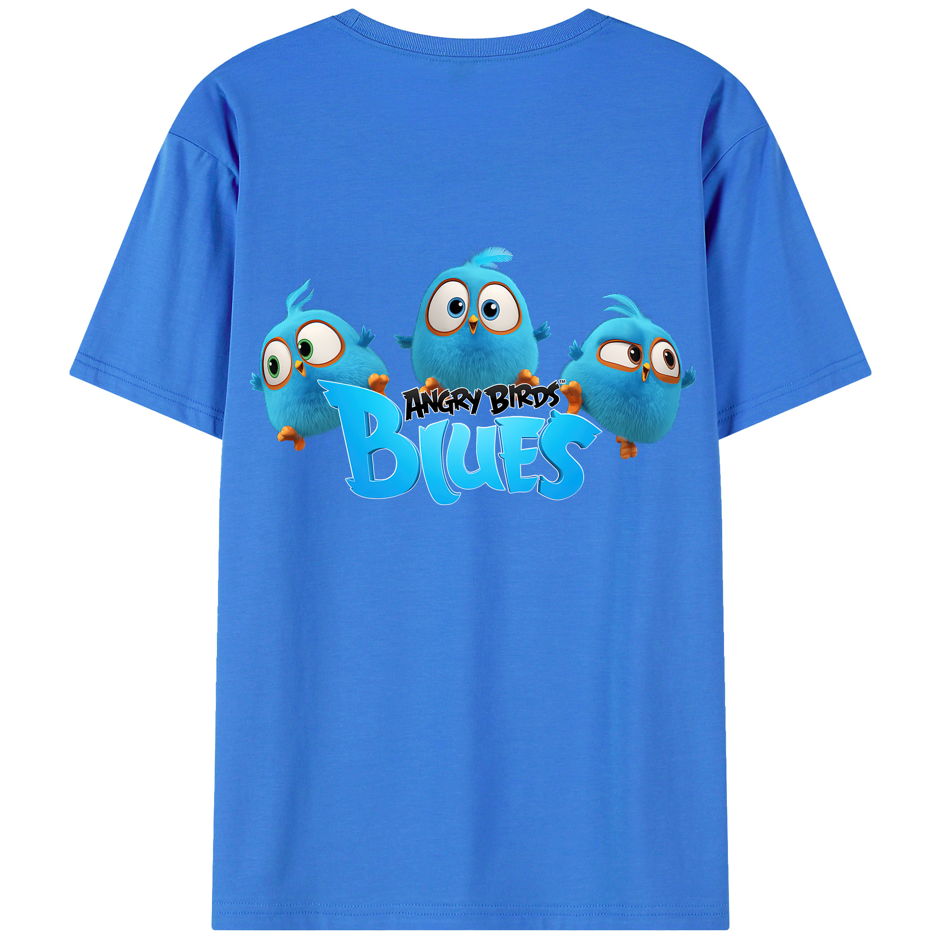（画像用） Angry Birds アングリーバード 綿100％ メンズ半袖Tシャツ（バックプリント） 通気性