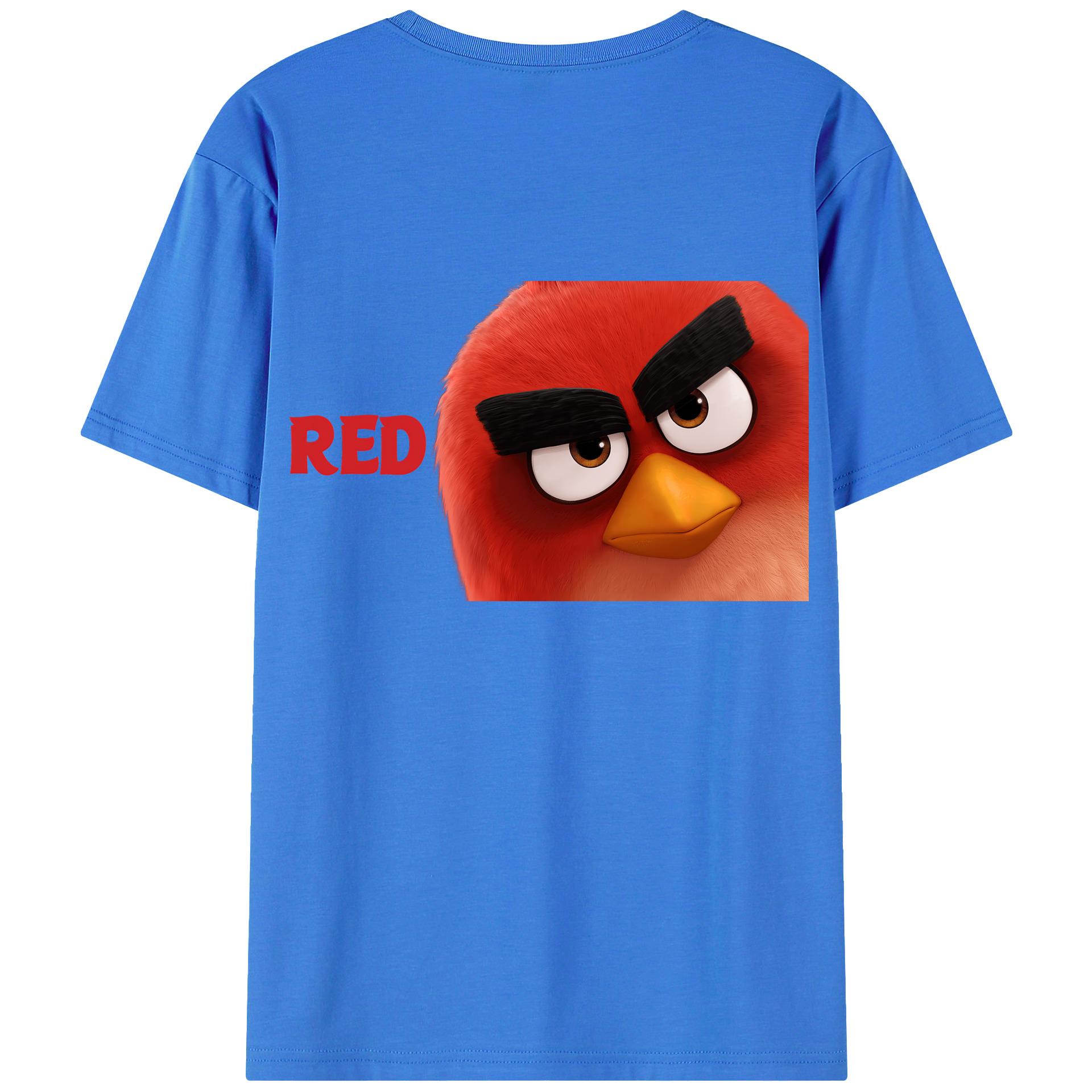 （画像用） Angry Birds アングリーバード 綿100％ メンズ半袖Tシャツ（バックプリント） 通気性