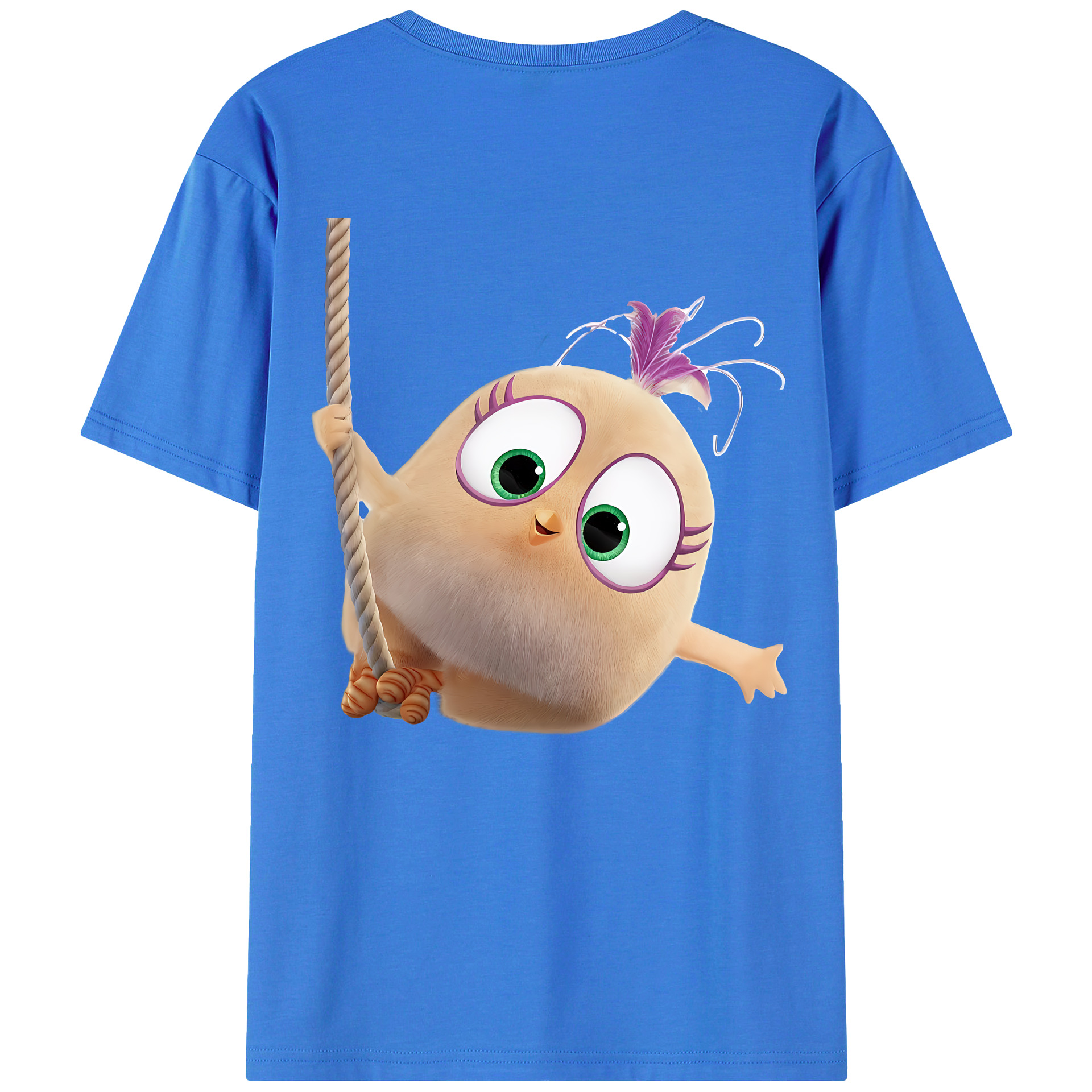 （画像用） Angry Birds アングリーバード 綿100％ メンズ半袖Tシャツ（バックプリント） 通気性