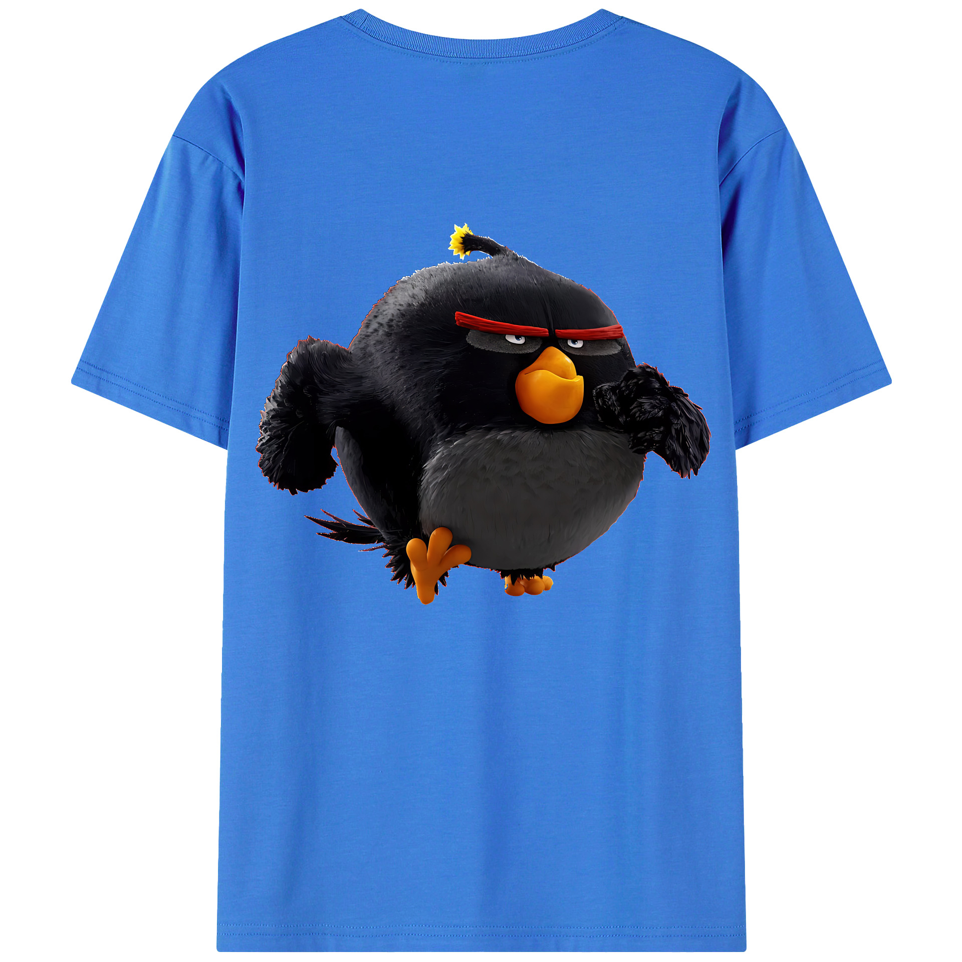 （画像用） Angry Birds アングリーバード 綿100％ メンズ半袖Tシャツ（バックプリント） 通気性