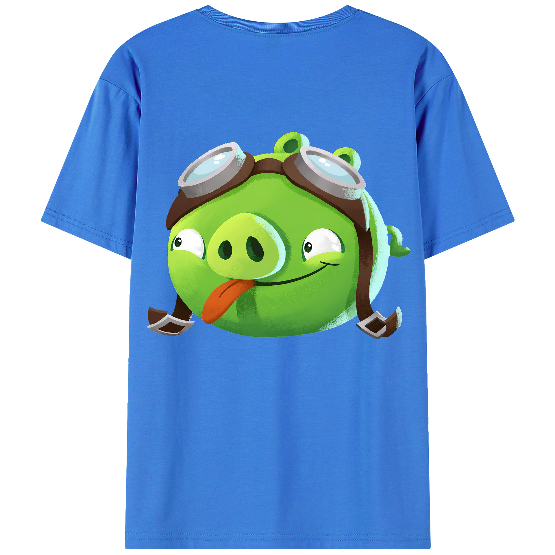 （画像用） Angry Birds アングリーバード 綿100％ メンズ半袖Tシャツ（バックプリント） 通気性