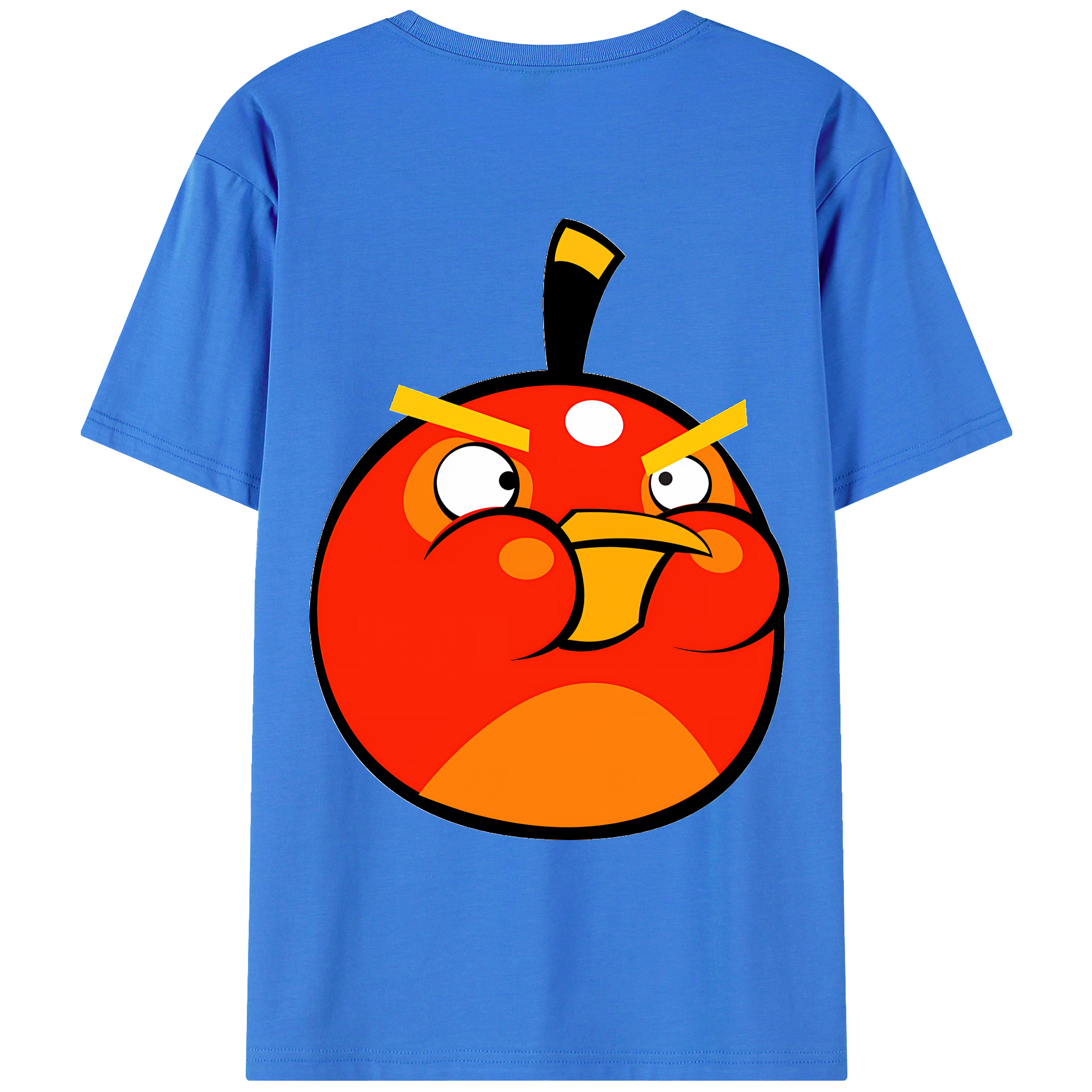 （画像用） Angry Birds アングリーバード 綿100％ メンズ半袖Tシャツ（バックプリント） 通気性