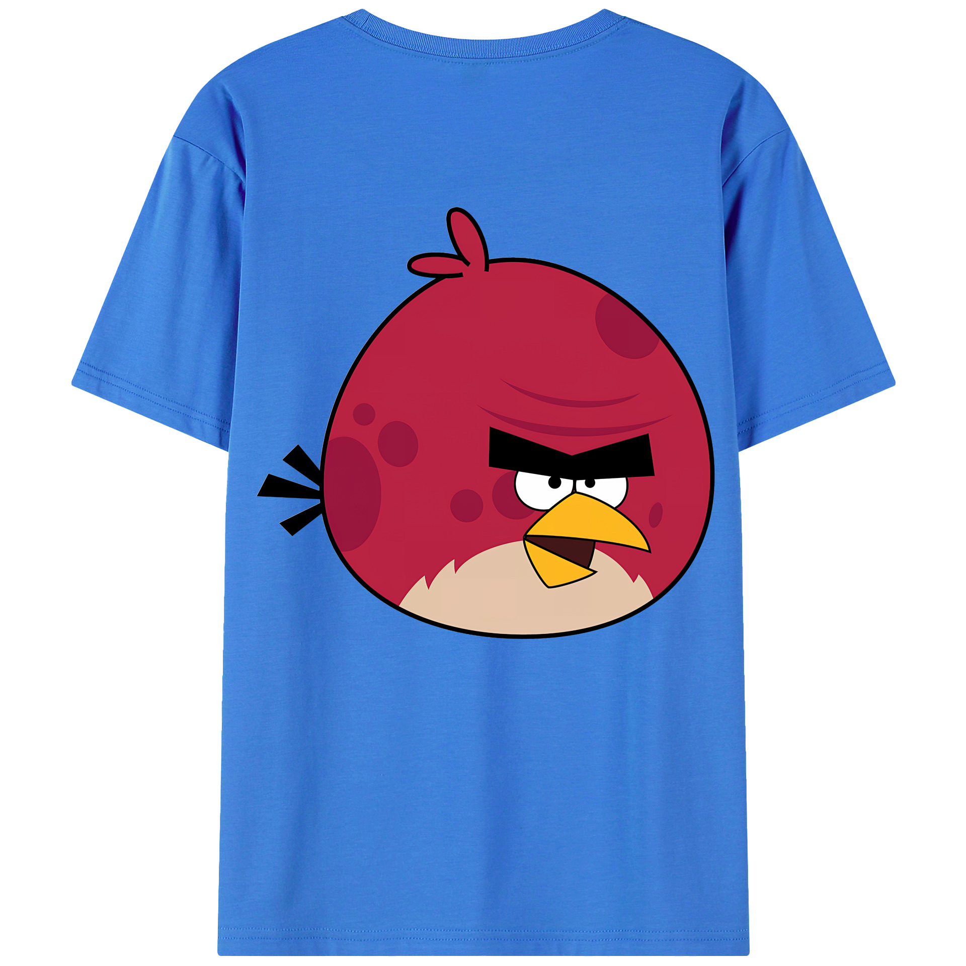 （画像用） Angry Birds アングリーバード 綿100％ メンズ半袖Tシャツ（バックプリント） 通気性