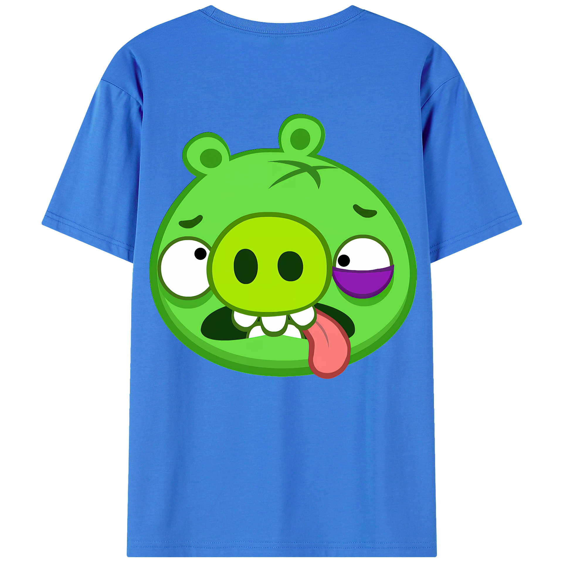 （画像用） Angry Birds アングリーバード 綿100％ メンズ半袖Tシャツ（バックプリント） 通気性