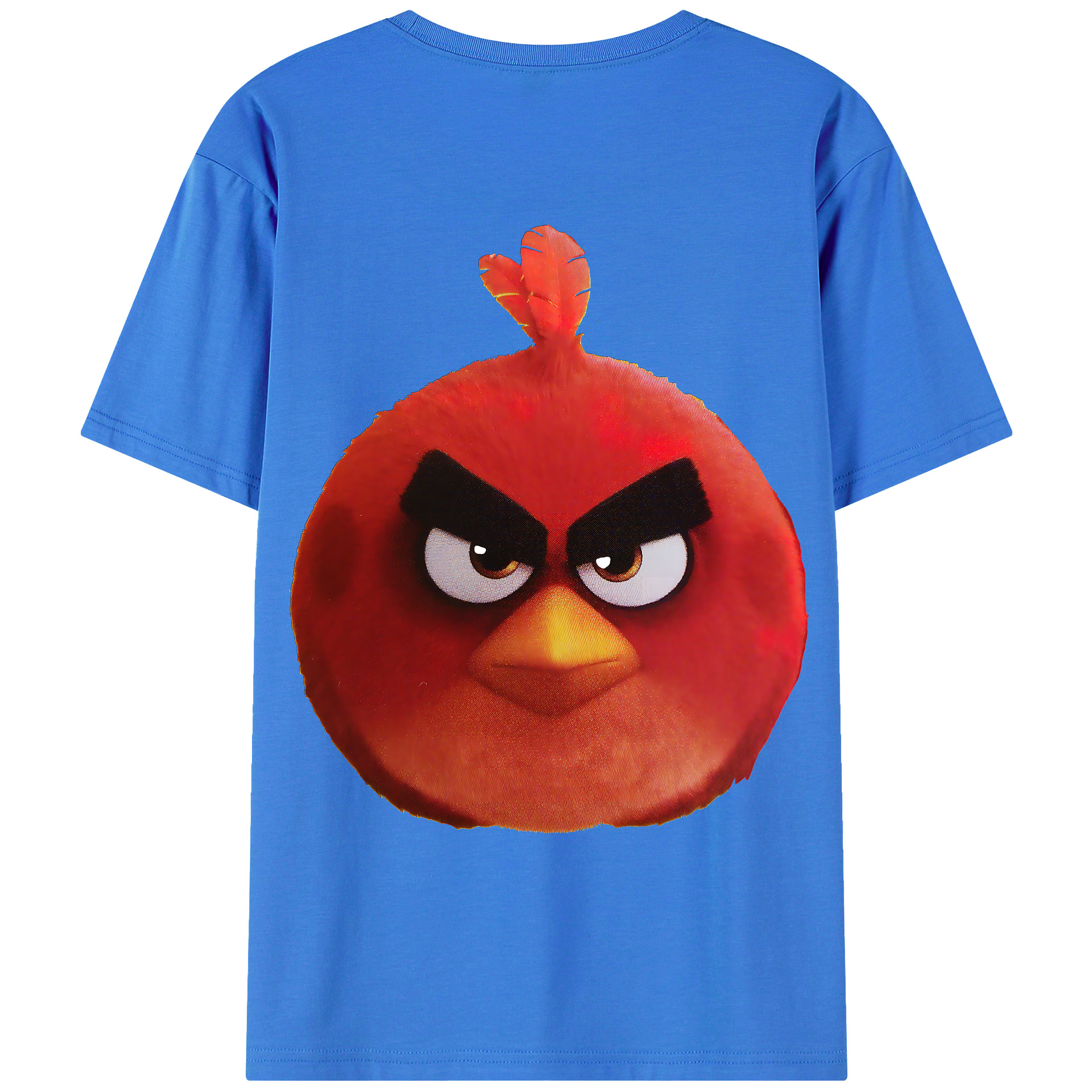 （画像用） Angry Birds アングリーバード 綿100％ メンズ半袖Tシャツ（バックプリント） 通気性