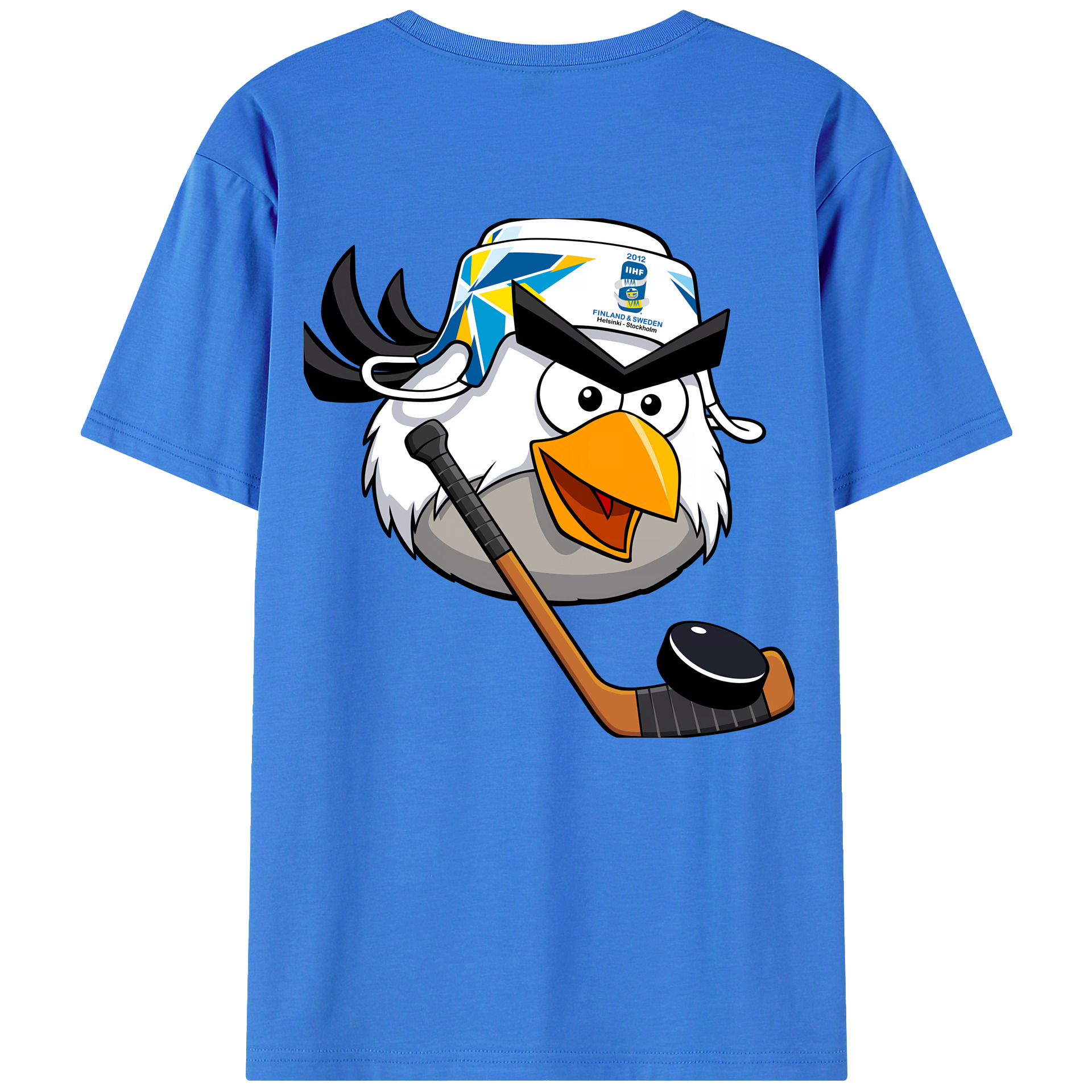 （画像用） Angry Birds アングリーバード 綿100％ メンズ半袖Tシャツ（バックプリント） 通気性