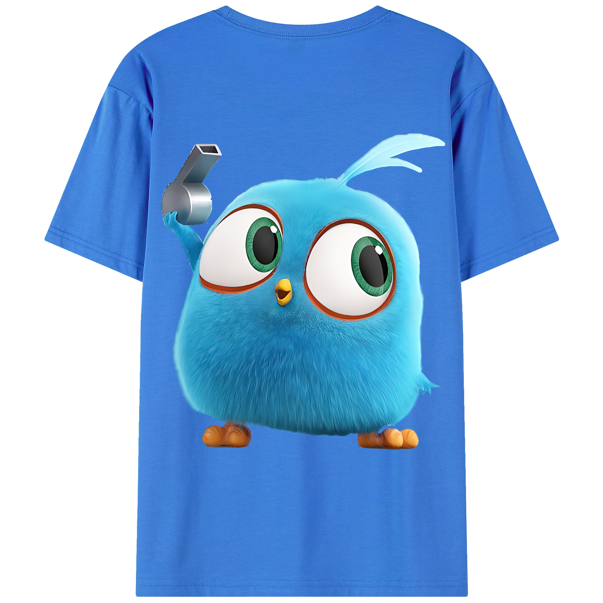 （画像用） Angry Birds アングリーバード 綿100％ メンズ半袖Tシャツ（バックプリント） 通気性