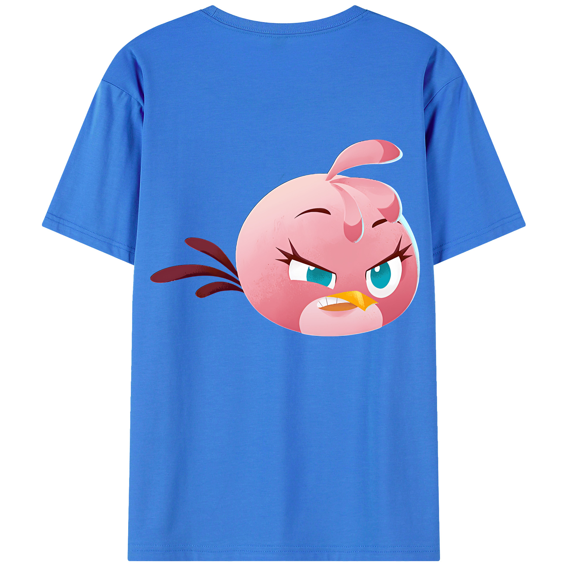（画像用） Angry Birds アングリーバード 綿100％ メンズ半袖Tシャツ（バックプリント） 通気性