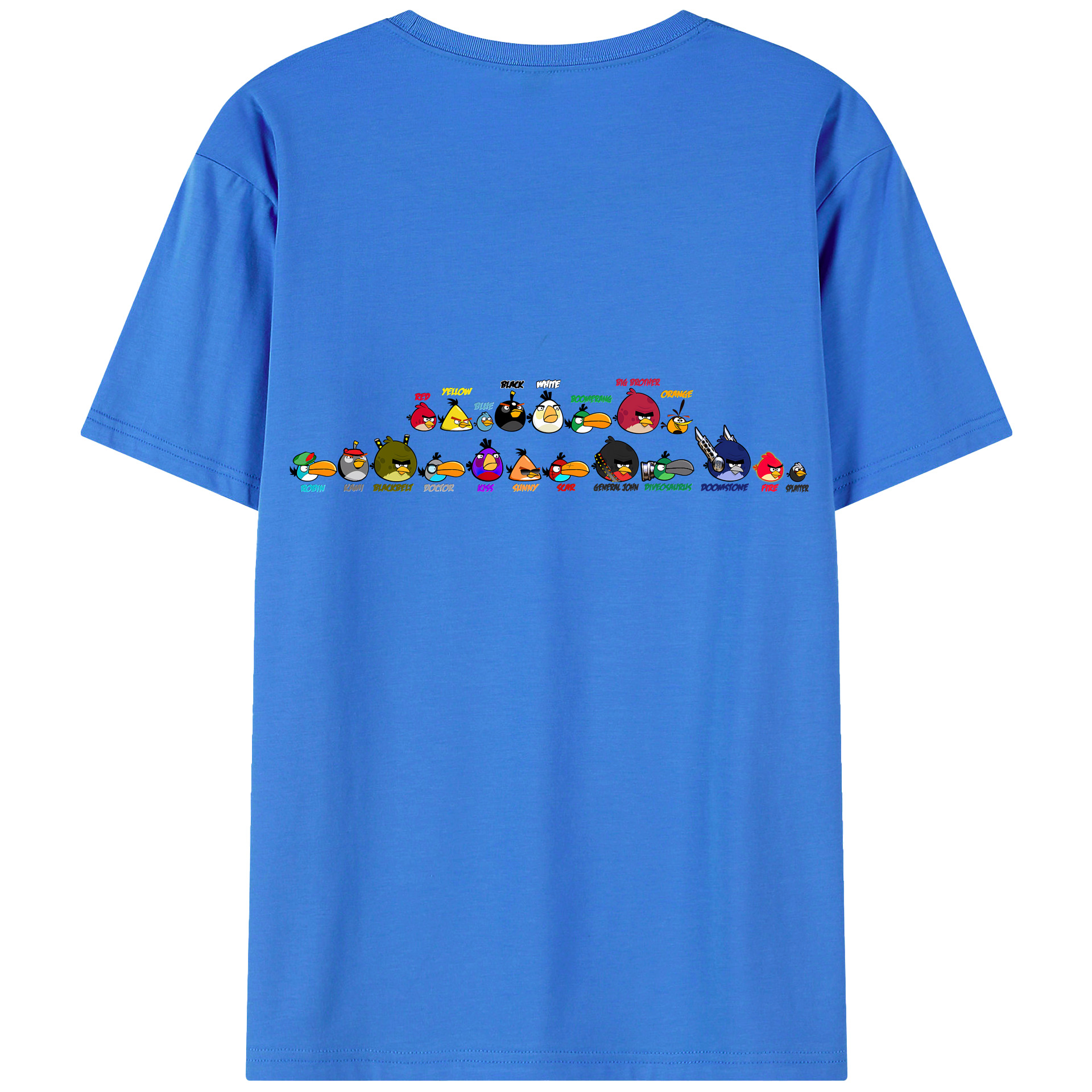 （画像用） Angry Birds アングリーバード 綿100％ メンズ半袖Tシャツ（バックプリント） 通気性