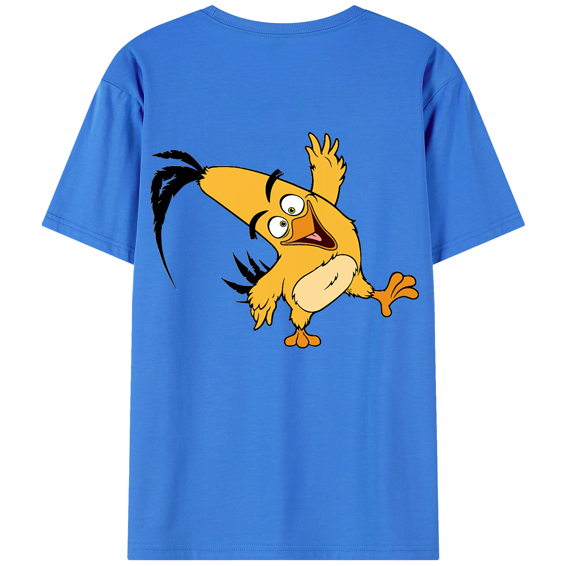 （画像用） Angry Birds アングリーバード 綿100％ メンズ半袖Tシャツ（バックプリント） 通気性