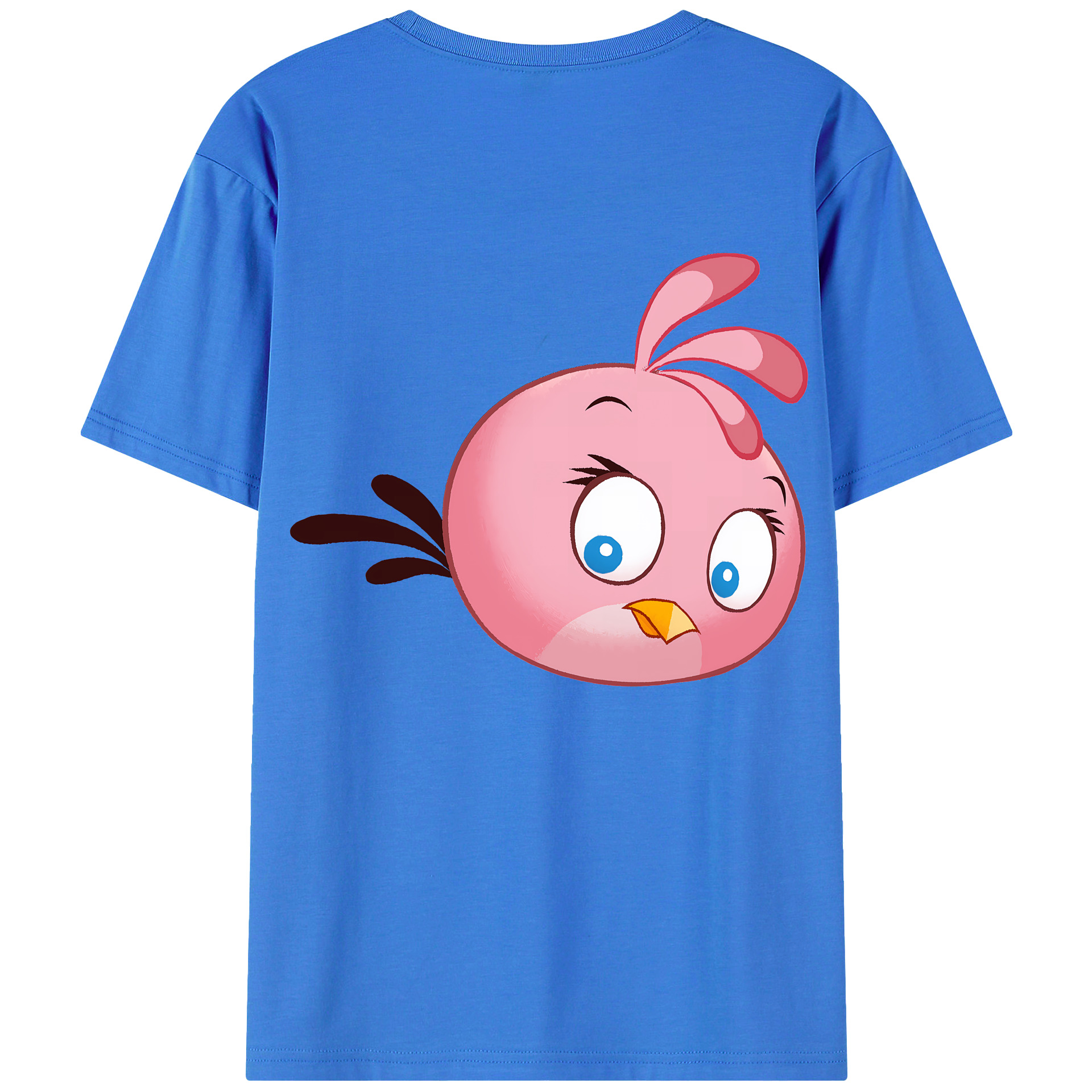 （画像用） Angry Birds アングリーバード 綿100％ メンズ半袖Tシャツ（バックプリント） 通気性
