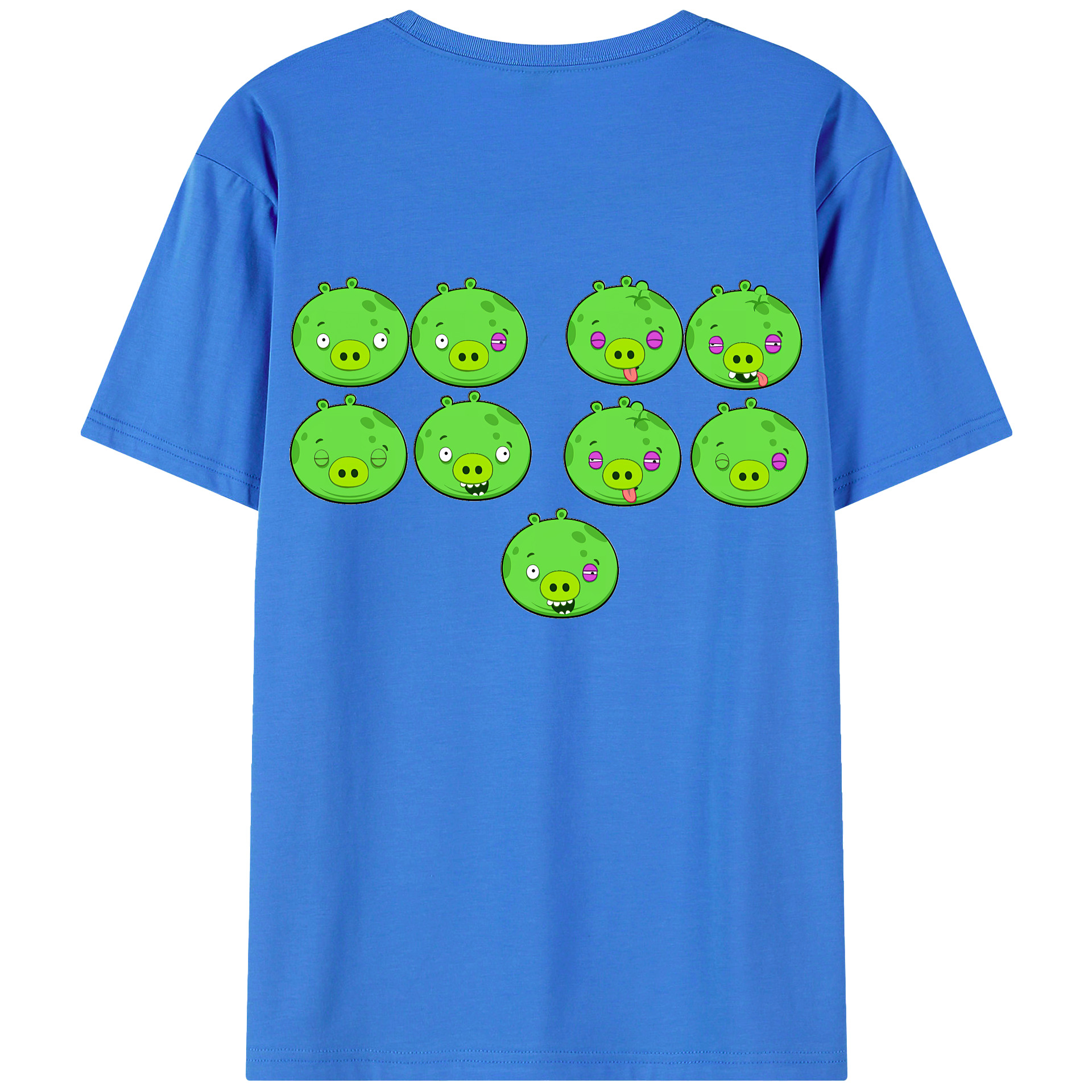（画像用） Angry Birds アングリーバード 綿100％ メンズ半袖Tシャツ（バックプリント） 通気性
