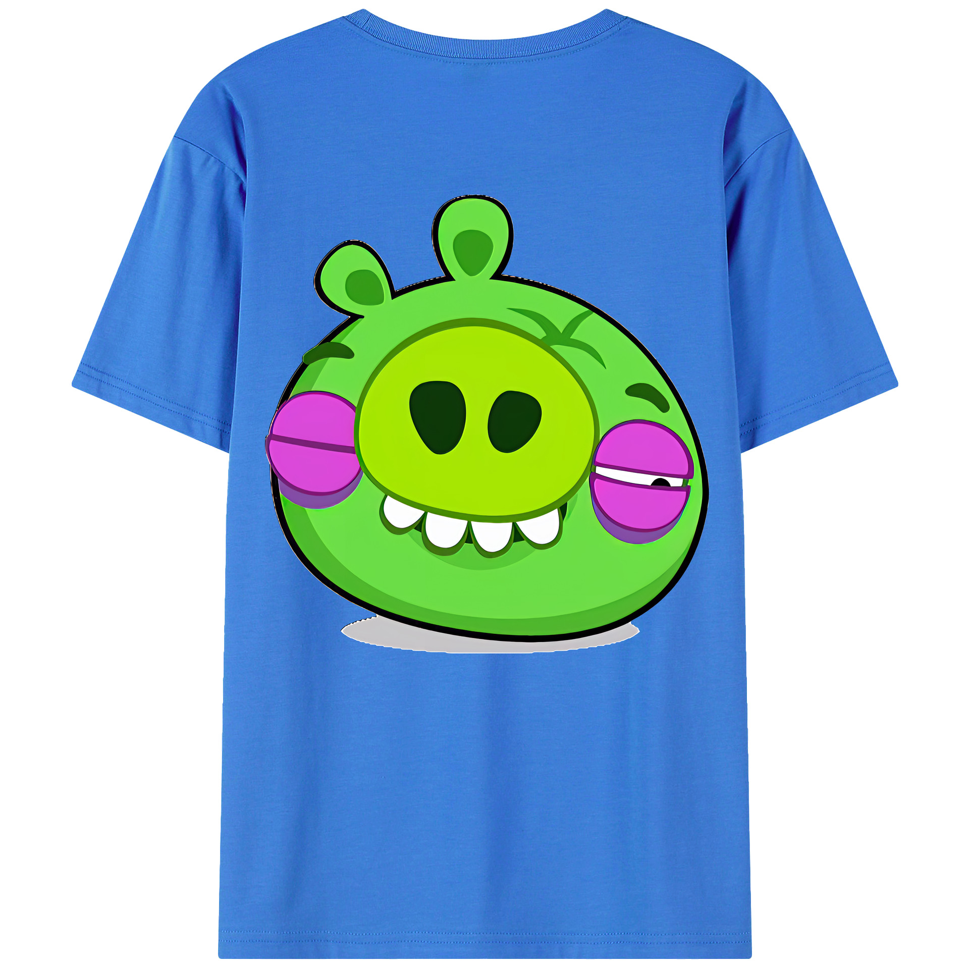 （画像用） Angry Birds アングリーバード 綿100％ メンズ半袖Tシャツ（バックプリント） 通気性