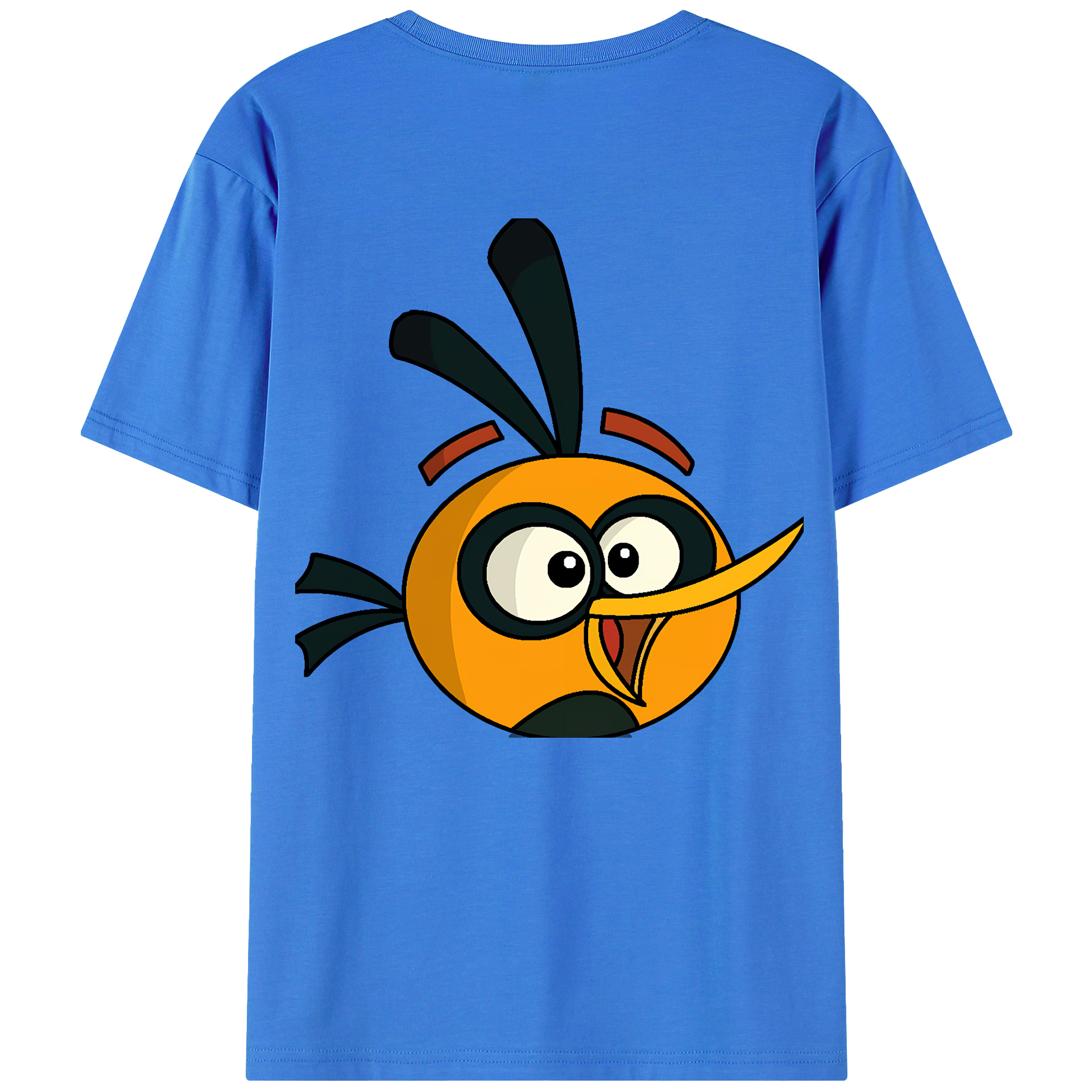 （画像用） Angry Birds アングリーバード 綿100％ メンズ半袖Tシャツ（バックプリント） 通気性