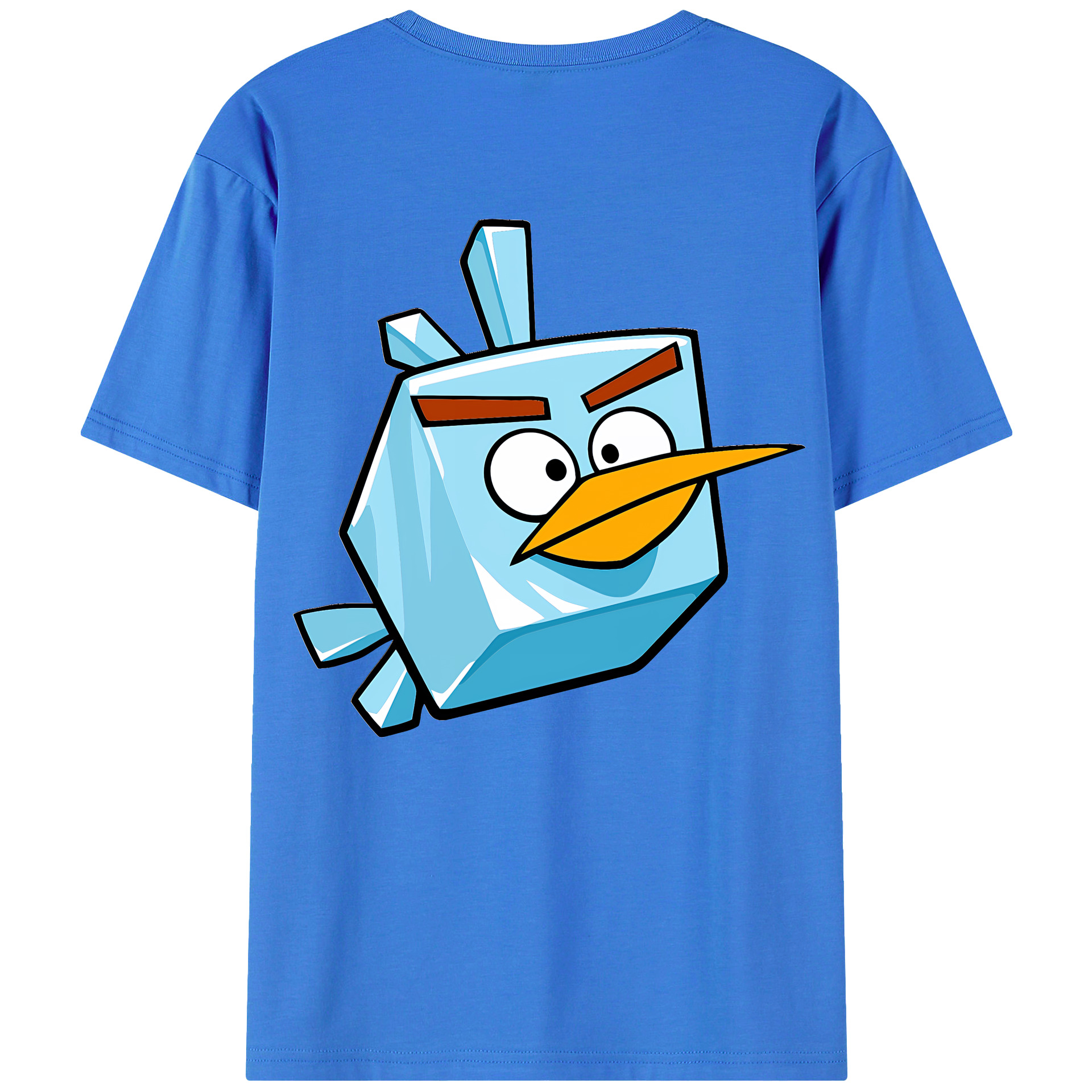 （画像用） Angry Birds アングリーバード 綿100％ メンズ半袖Tシャツ（バックプリント） 通気性