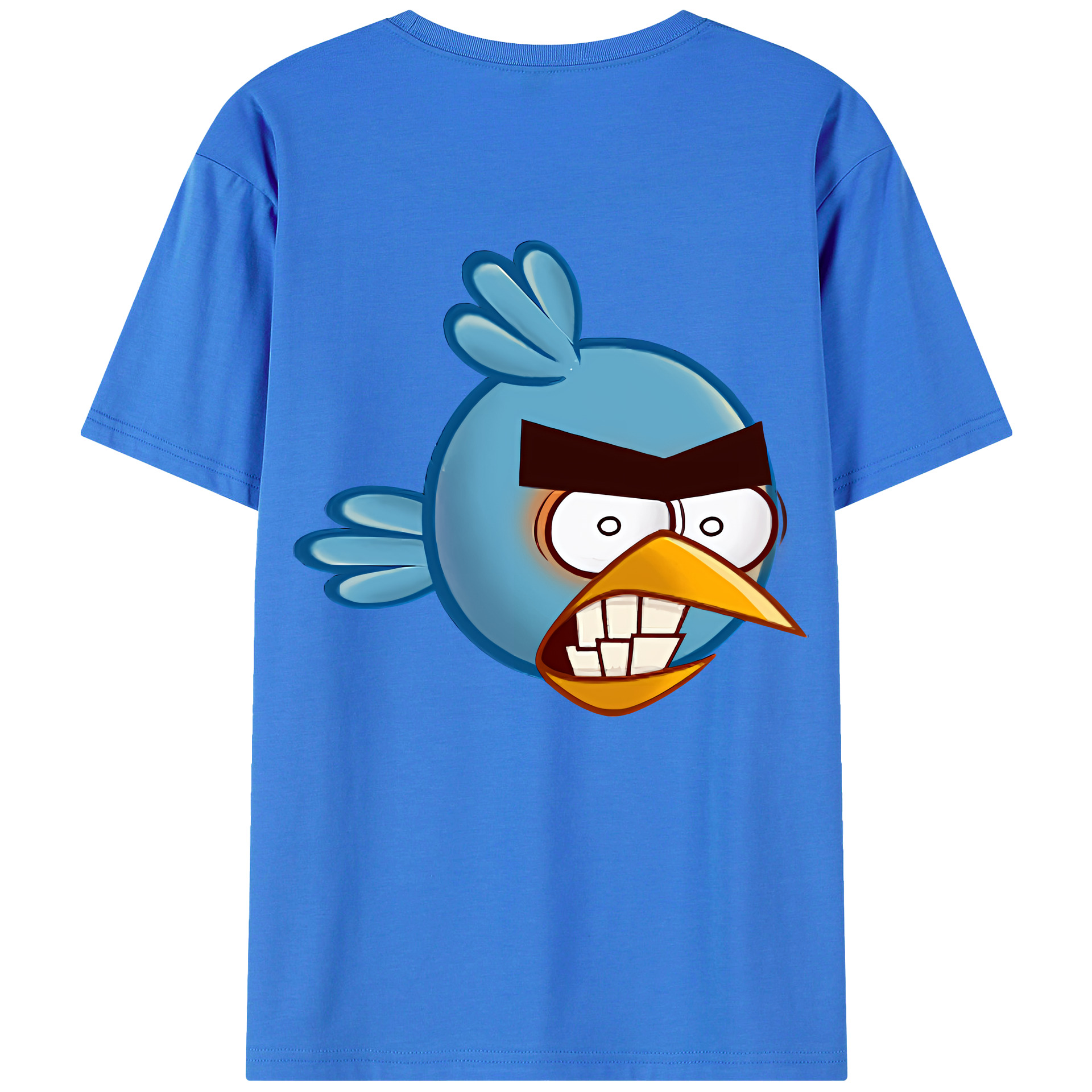 （画像用） Angry Birds アングリーバード 綿100％ メンズ半袖Tシャツ（バックプリント） 通気性