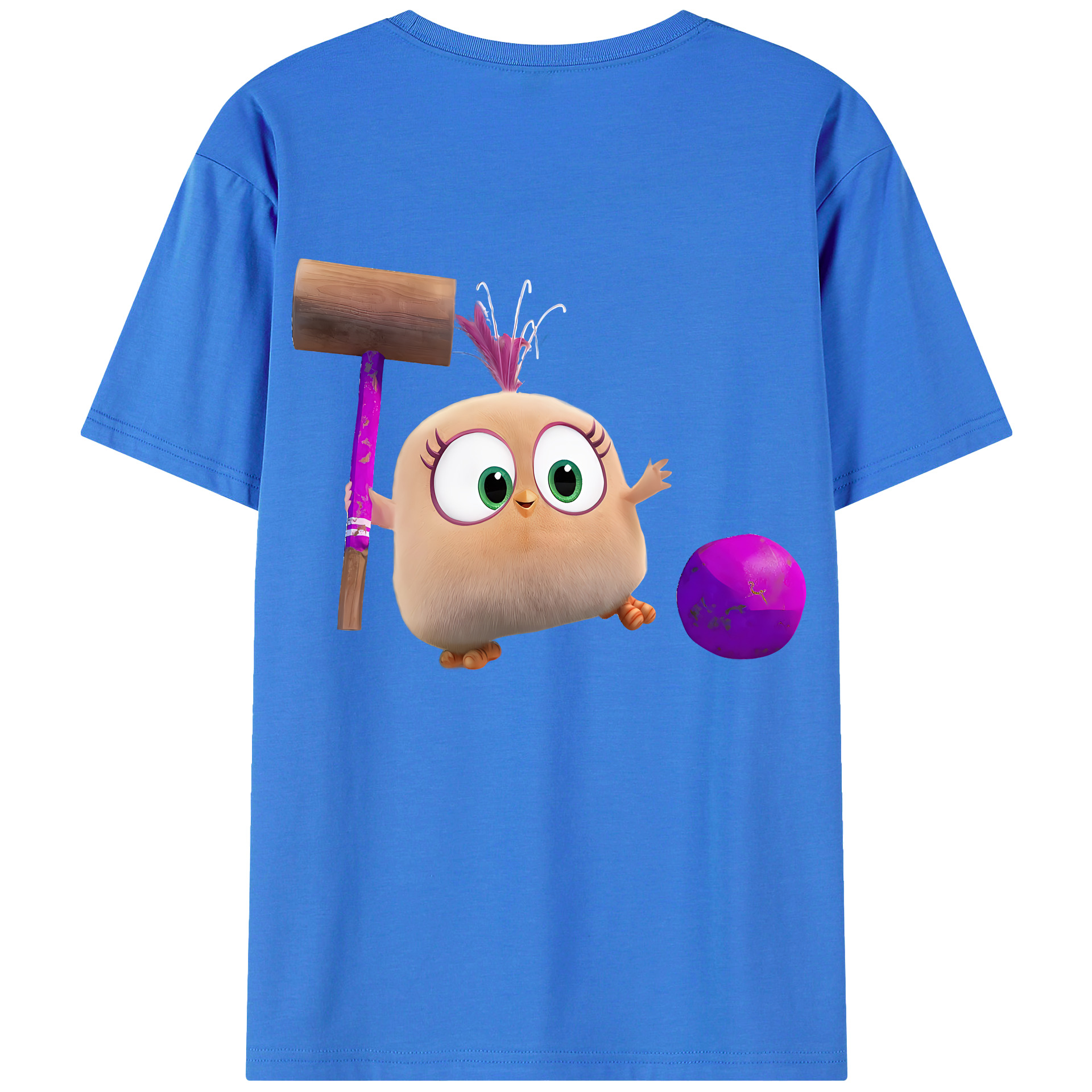 （画像用） Angry Birds アングリーバード 綿100％ メンズ半袖Tシャツ（バックプリント） 通気性