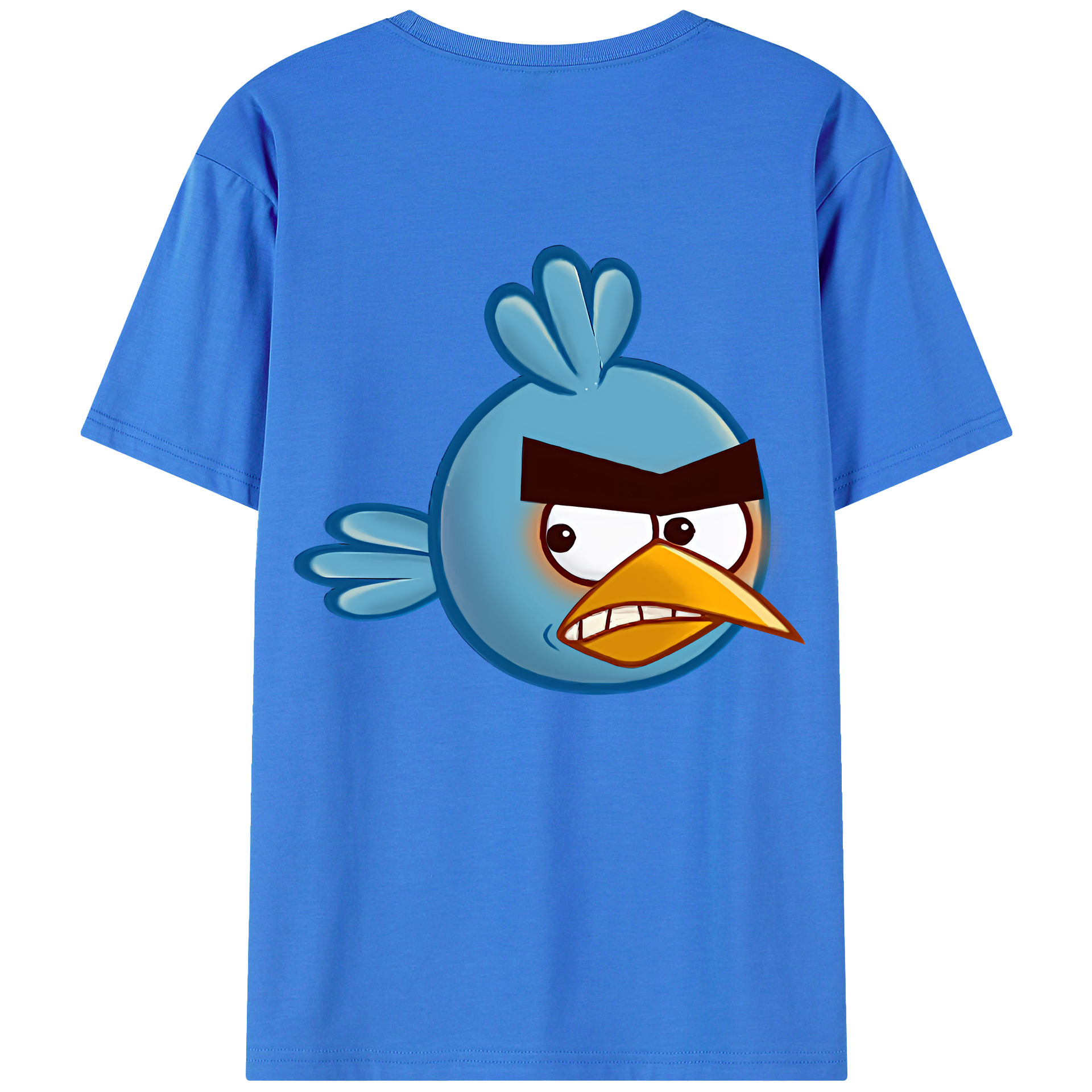 （画像用） Angry Birds アングリーバード 綿100％ メンズ半袖Tシャツ（バックプリント） 通気性