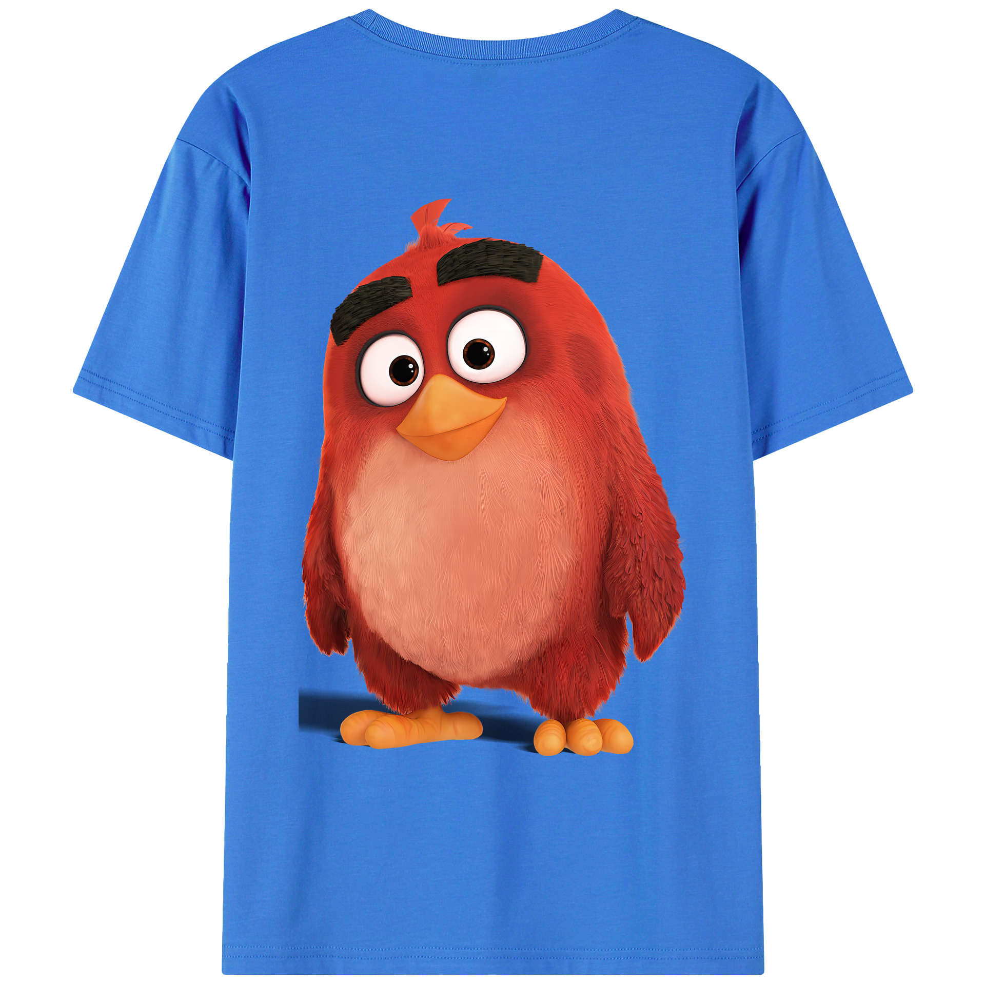 （画像用） Angry Birds アングリーバード 綿100％ メンズ半袖Tシャツ（バックプリント） 通気性
