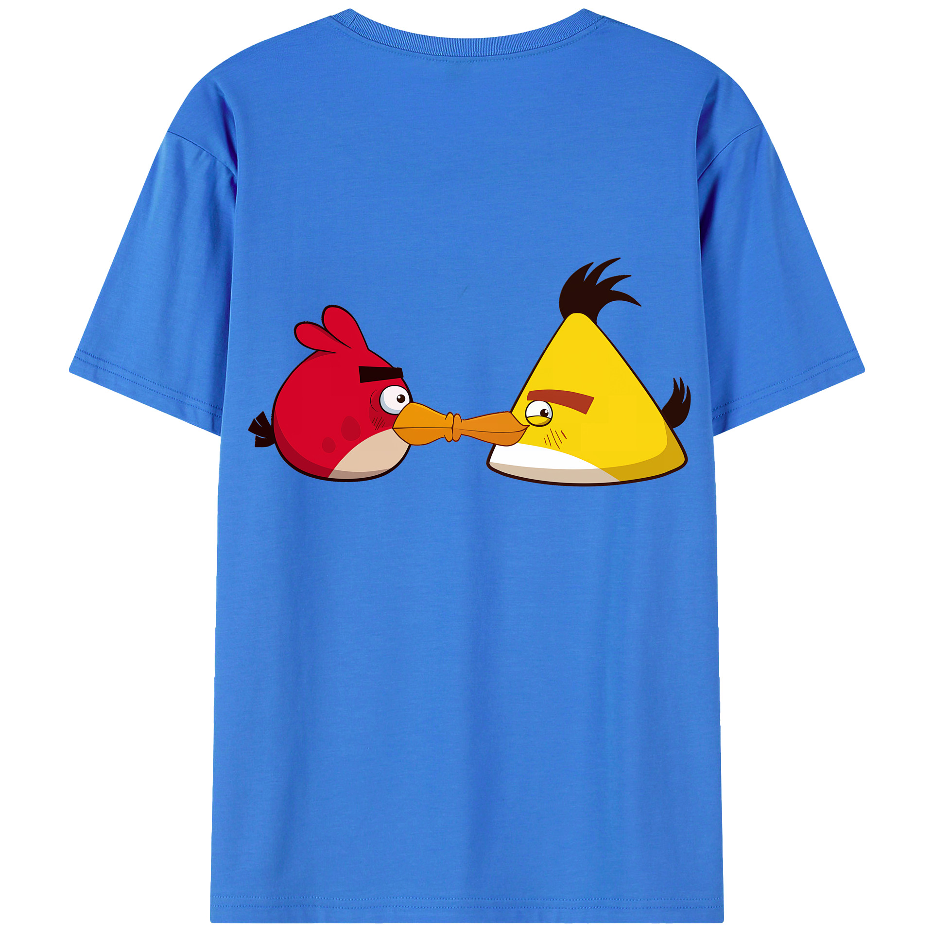 （画像用） Angry Birds アングリーバード 綿100％ メンズ半袖Tシャツ（バックプリント） 通気性