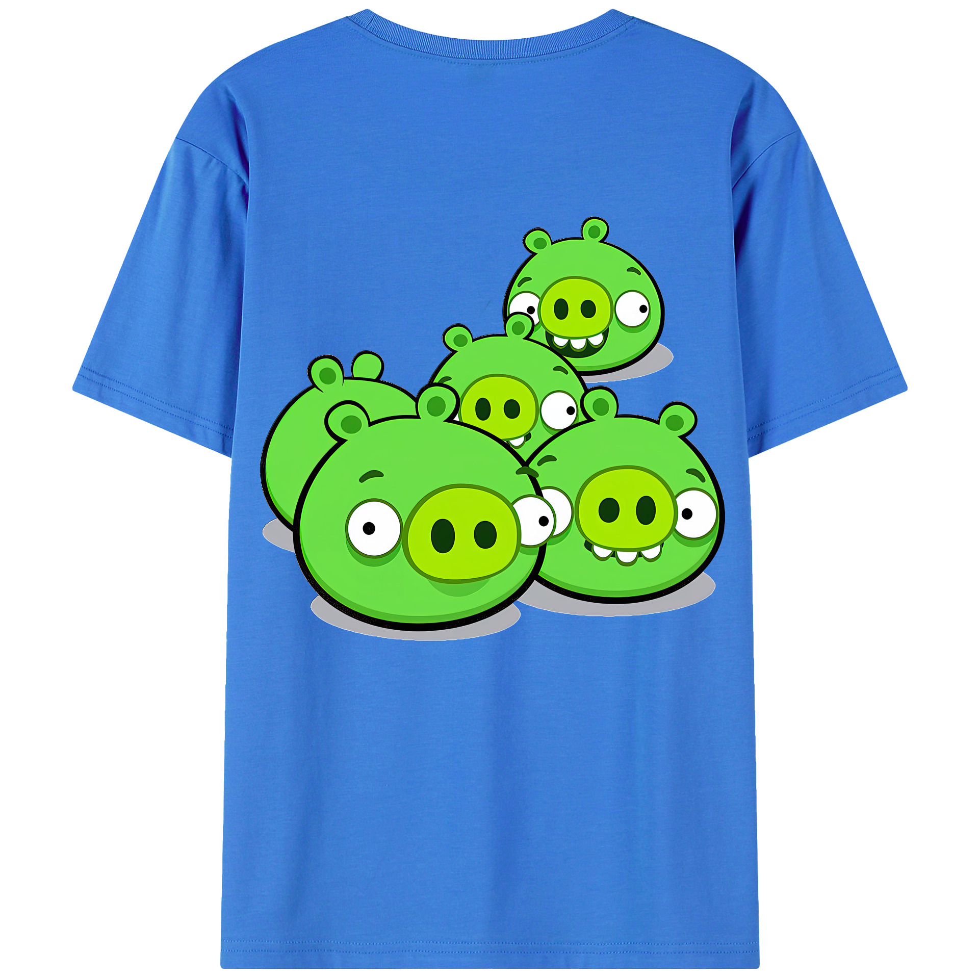 （画像用） Angry Birds アングリーバード 綿100％ メンズ半袖Tシャツ（バックプリント） 通気性