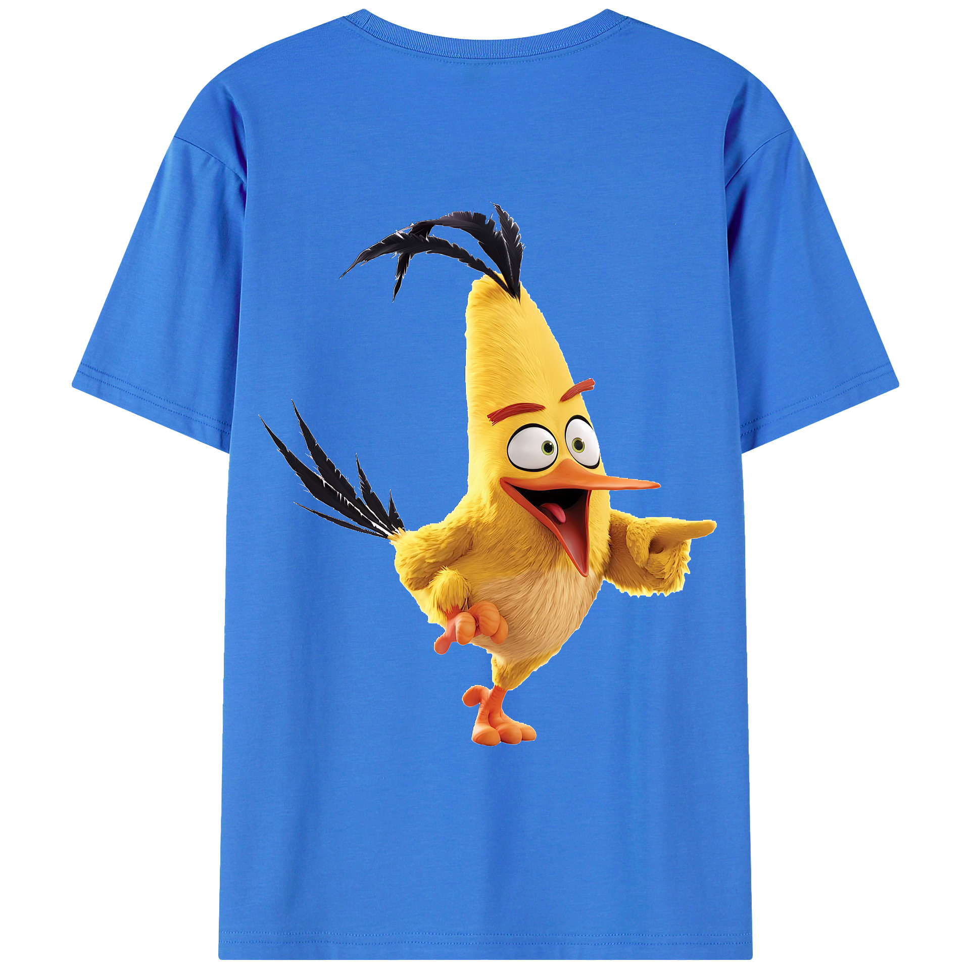 （画像用） Angry Birds アングリーバード 綿100％ メンズ半袖Tシャツ（バックプリント） 通気性