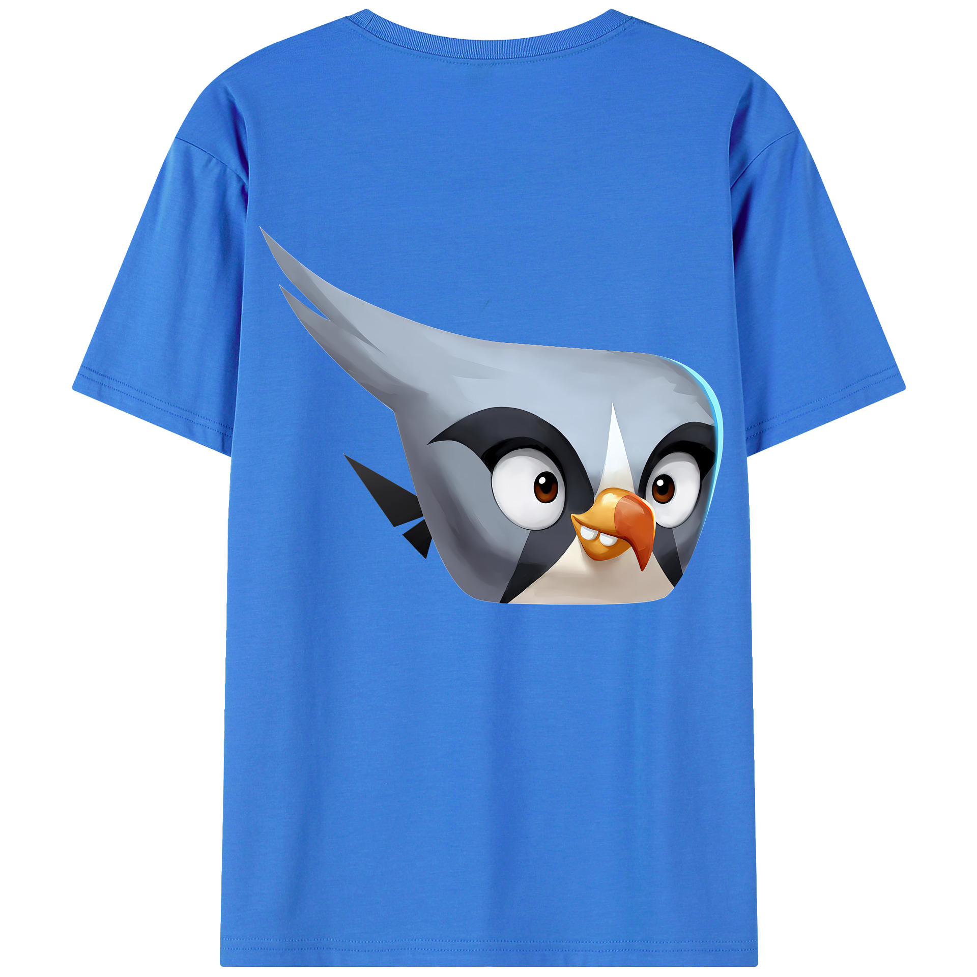 （画像用） Angry Birds アングリーバード 綿100％ メンズ半袖Tシャツ（バックプリント） 通気性