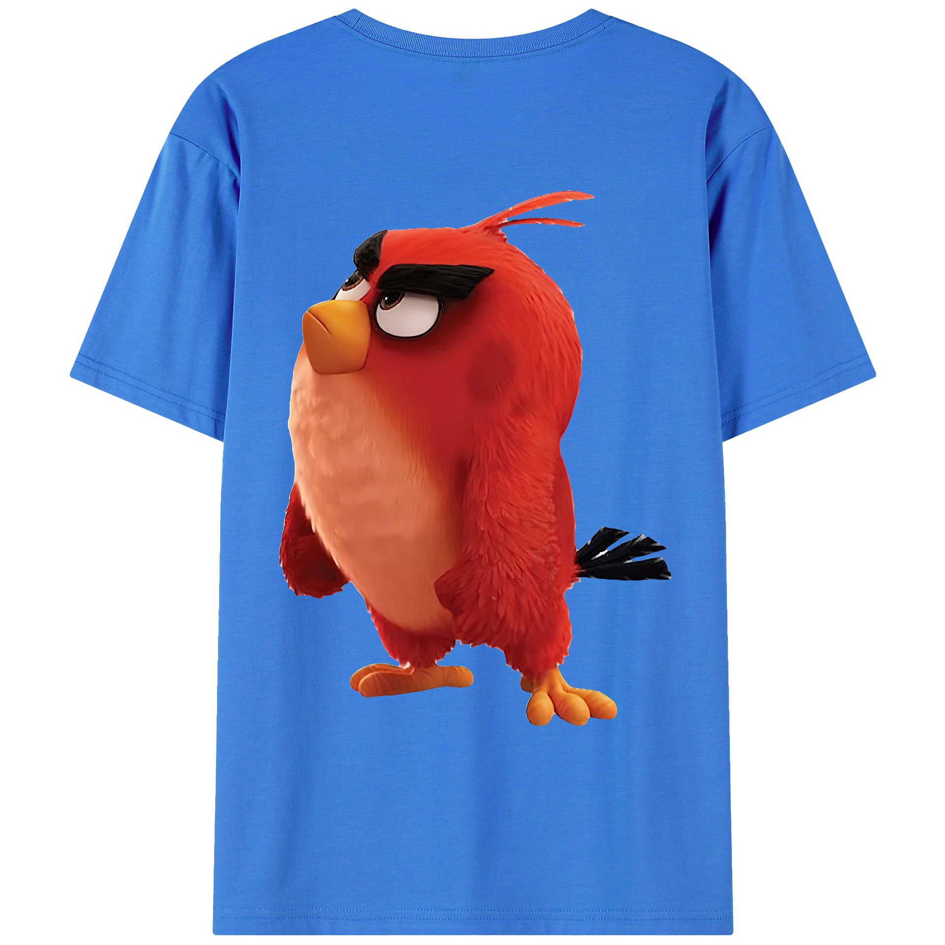 （画像用） Angry Birds アングリーバード 綿100％ メンズ半袖Tシャツ（バックプリント） 通気性