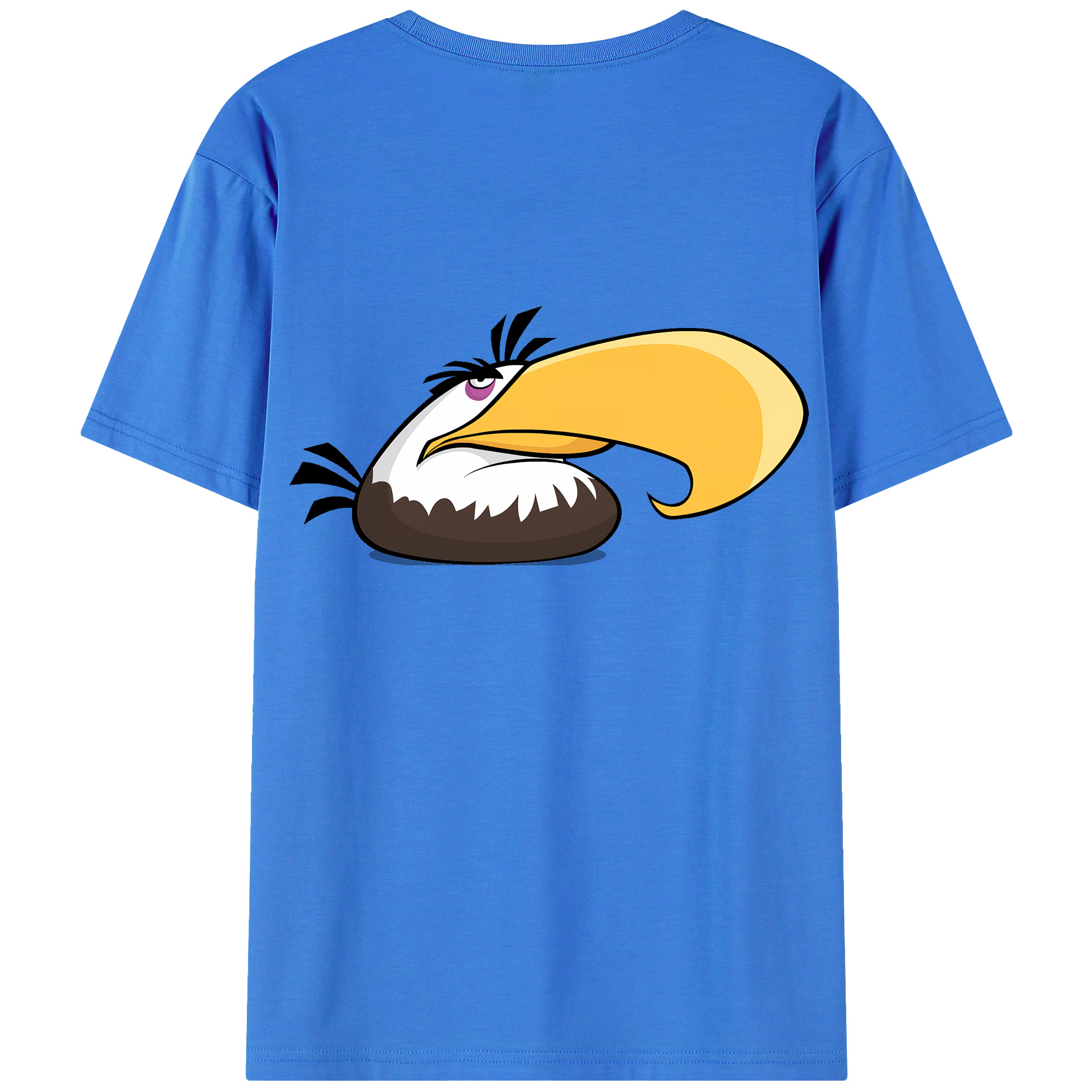 （画像用） Angry Birds アングリーバード 綿100％ メンズ半袖Tシャツ（バックプリント） 通気性
