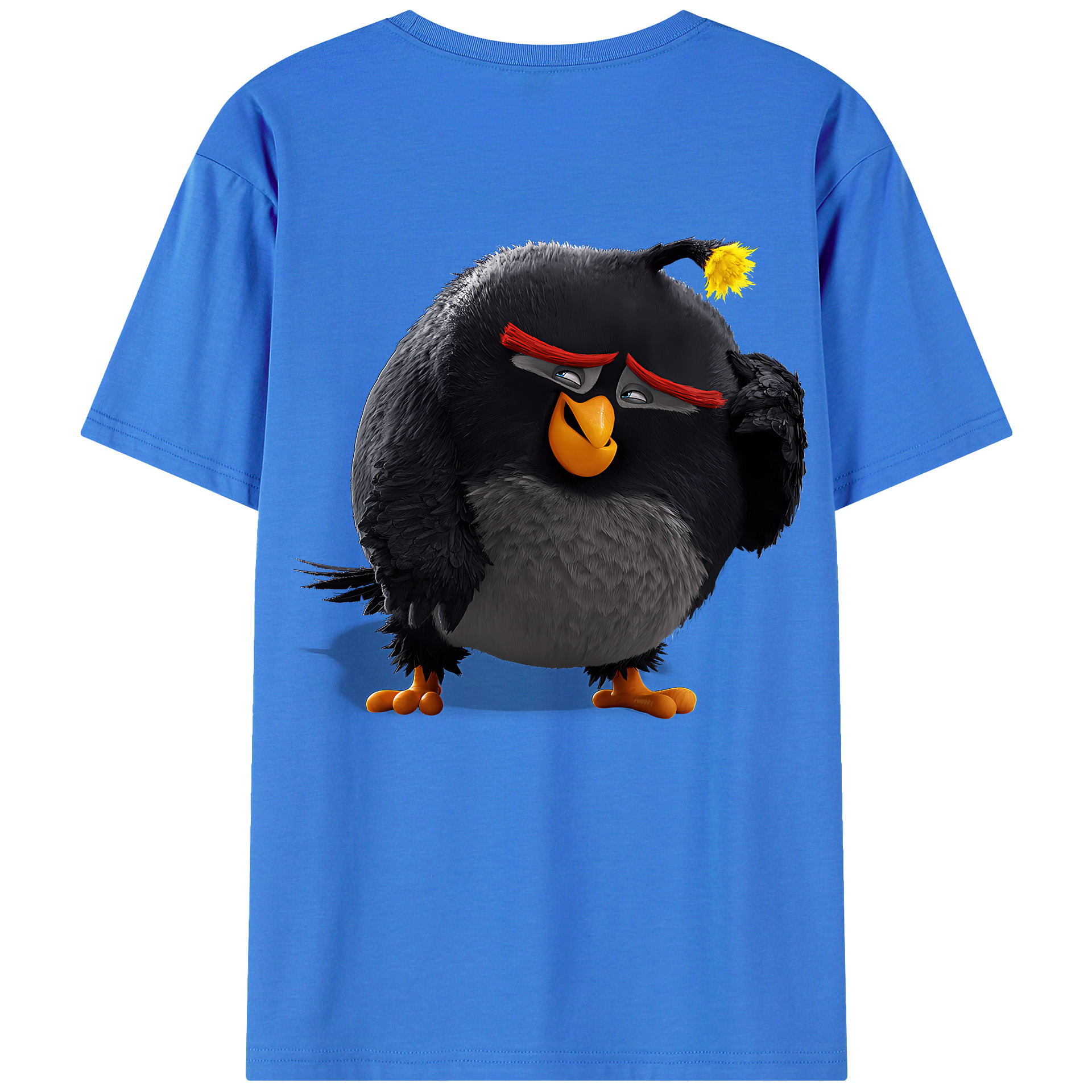 （画像用） Angry Birds アングリーバード 綿100％ メンズ半袖Tシャツ（バックプリント） 通気性