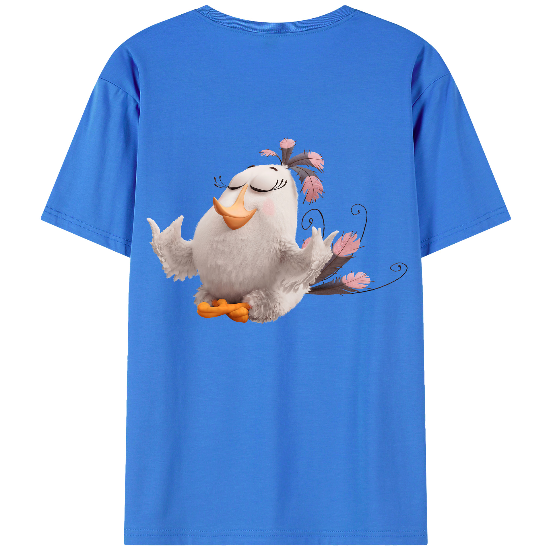 （画像用） Angry Birds アングリーバード 綿100％ メンズ半袖Tシャツ（バックプリント） 通気性