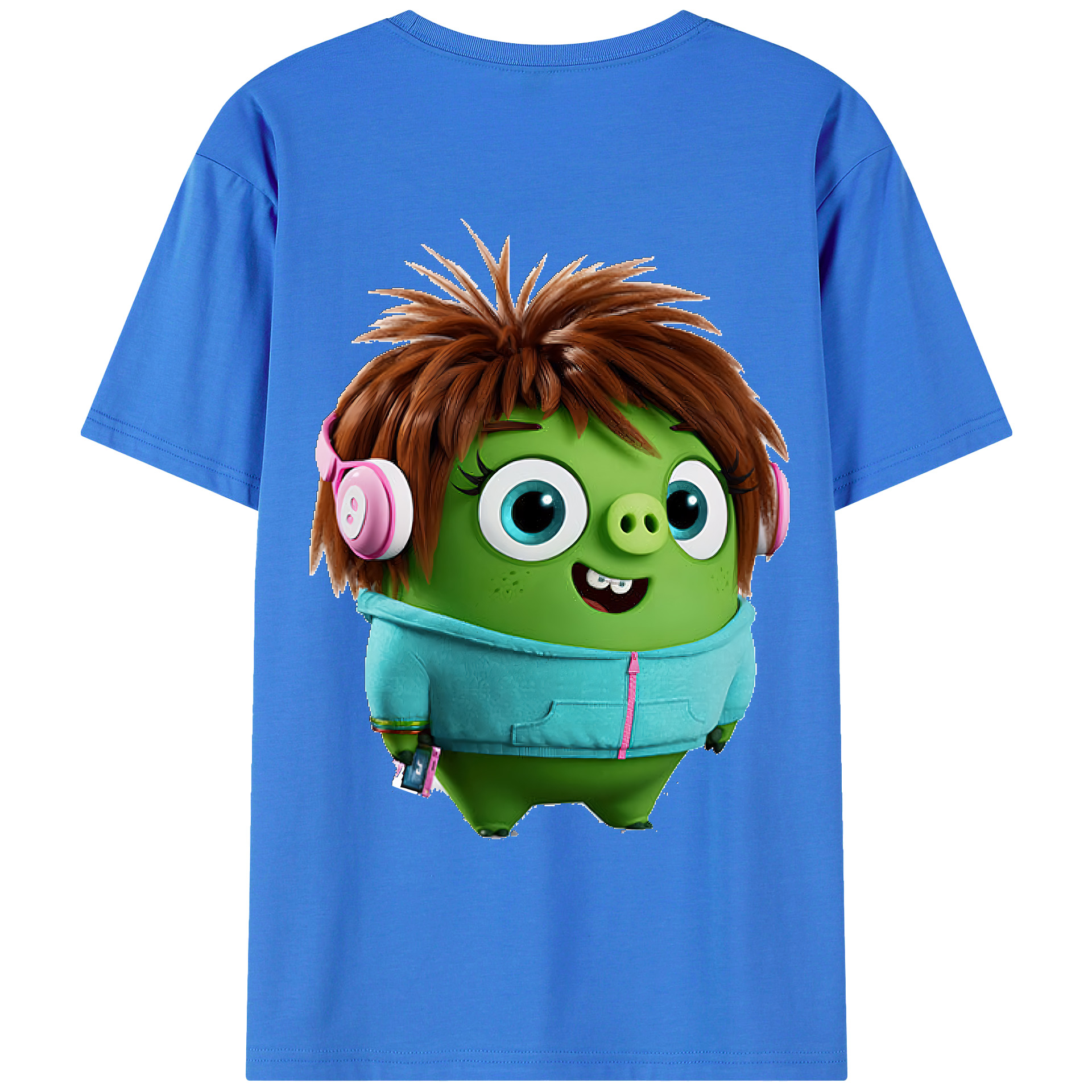 （画像用） Angry Birds アングリーバード 綿100％ メンズ半袖Tシャツ（バックプリント） 通気性