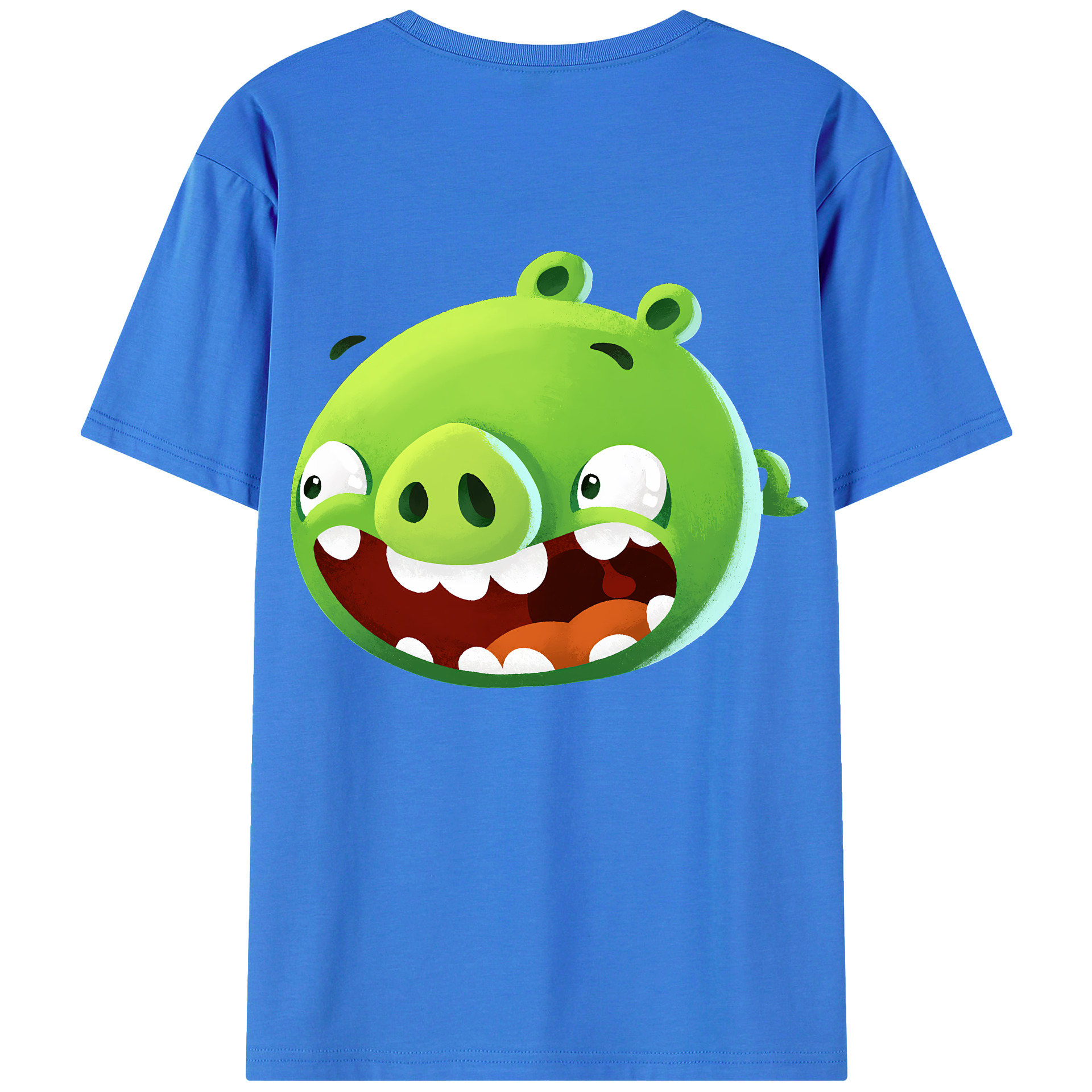 （画像用） Angry Birds アングリーバード 綿100％ メンズ半袖Tシャツ（バックプリント） 通気性