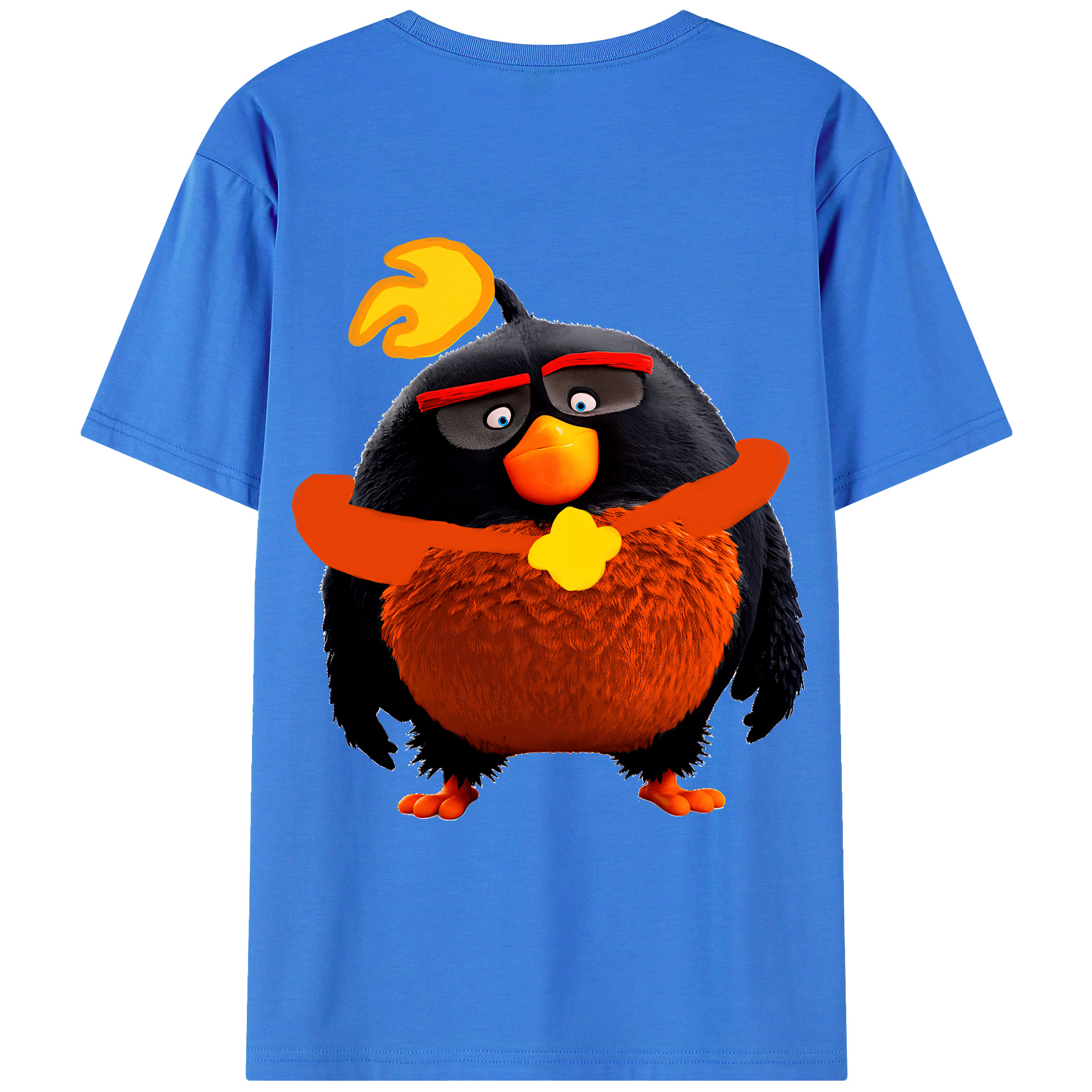 （画像用） Angry Birds アングリーバード 綿100％ メンズ半袖Tシャツ（バックプリント） 通気性