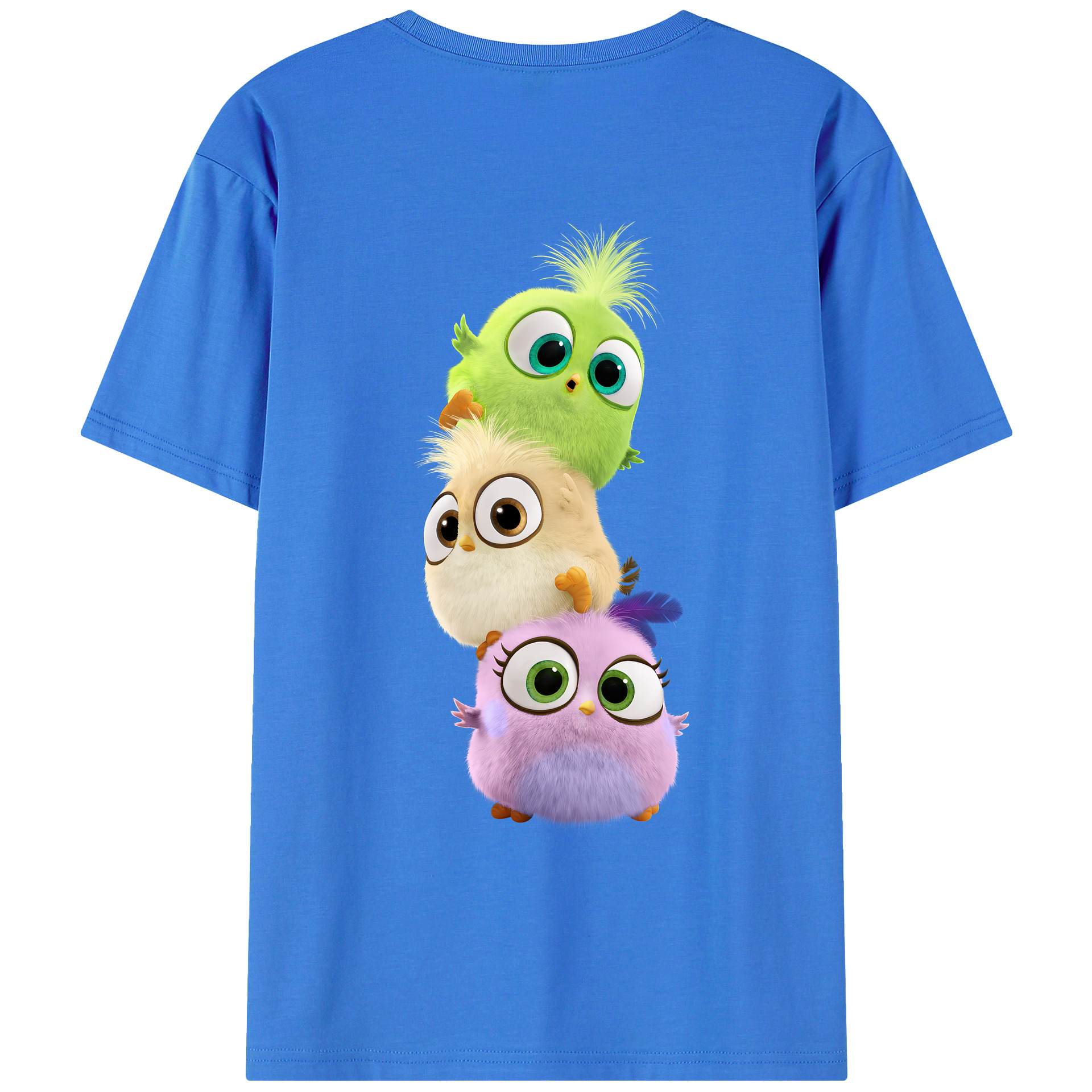 （画像用） Angry Birds アングリーバード 綿100％ メンズ半袖Tシャツ（バックプリント） 通気性