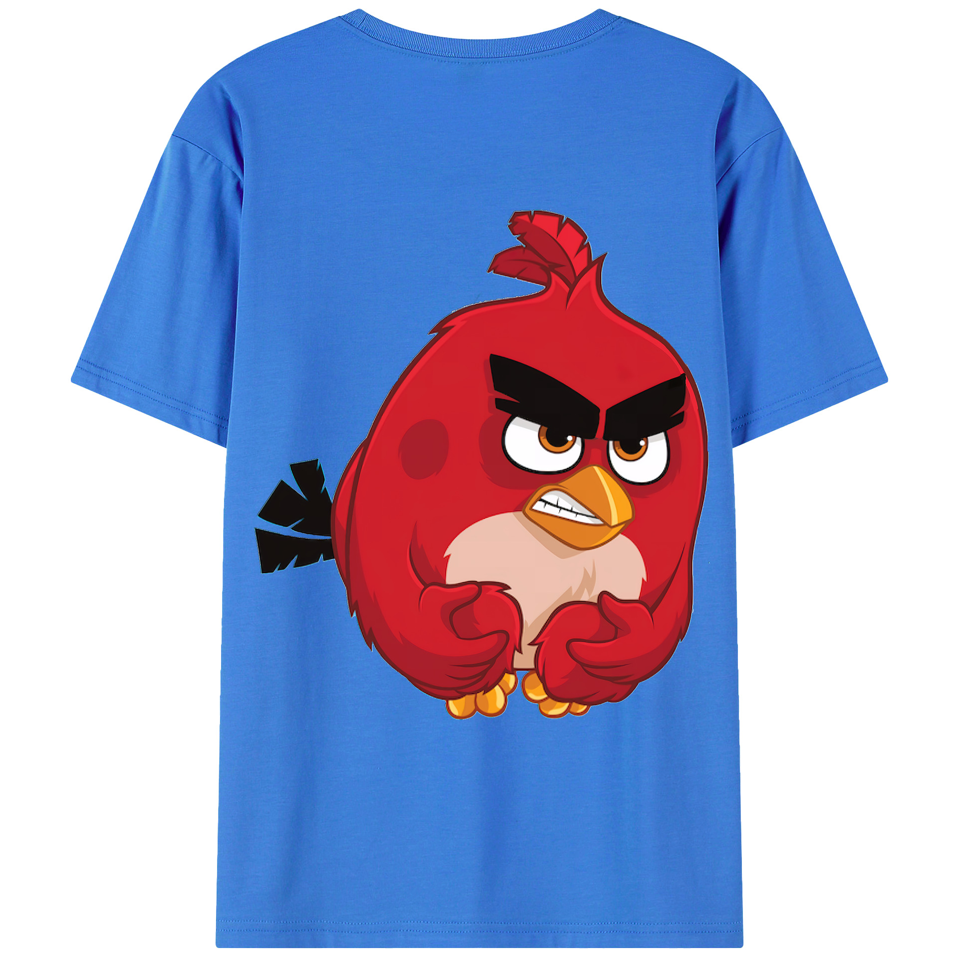 （画像用） Angry Birds アングリーバード 綿100％ メンズ半袖Tシャツ（バックプリント） 通気性