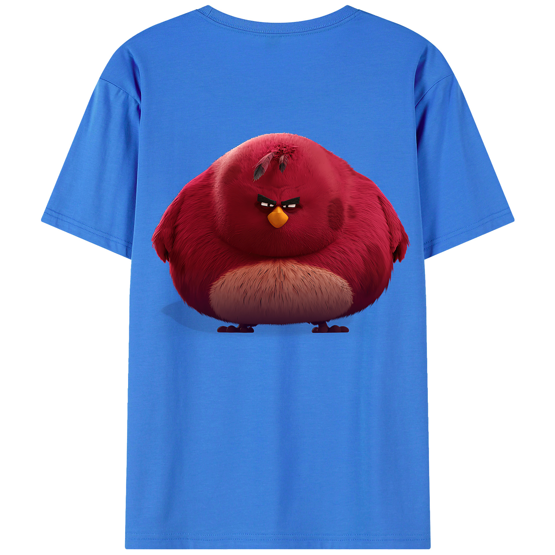 （画像用） Angry Birds アングリーバード 綿100％ メンズ半袖Tシャツ（バックプリント） 通気性